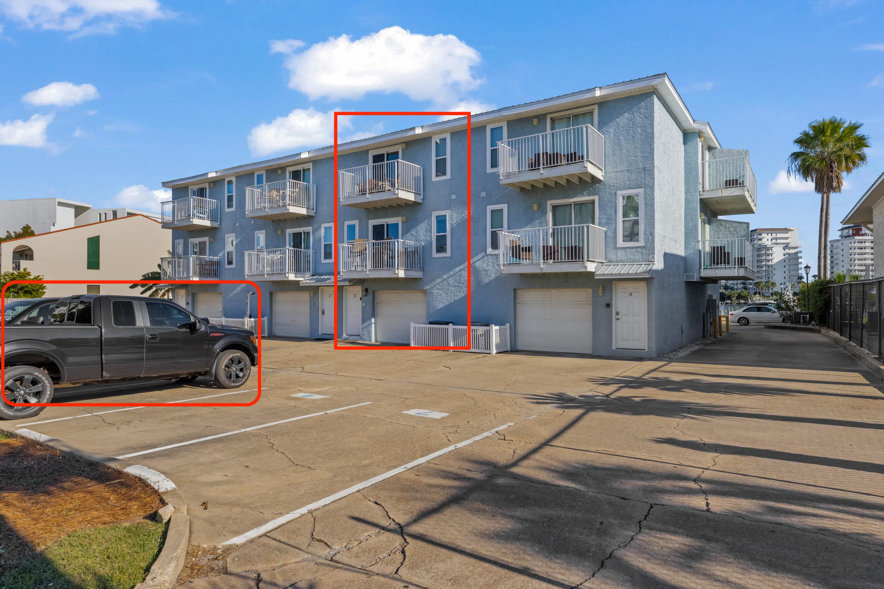***BOATERS & BEACHCOMBERS*** Laguna Point is a Destin Harbor Front complex of 16 units with BOAT SLIPS for rent at $75 monthly. If its the beach you want, just a block away you have DEEDED ACCESS to the prettiest beach you've ever seen! COMPLETELY RENOVATED in 2023- including NEW SLIDING GLASS DOORS, FRESHLY PAINTED 12/24,  A large garage with plenty of storage takes up the 1st floor with an assigned parking spot just outside the front door.  The living / dining / kitchen / half-bath are all on the 2nd floor.  On the 3rd floor are 2 bedrooms / 2 baths each with a walk-in closet. Would possibly consider less than a yearly rental lease.