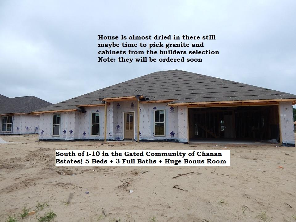 Located in the GATED Community of Chanan Estates. Access from the 1st red light on the South End of Crestview. Builder requires the buyers to come to the subdivision and not purchase site unseen. Buyer to verify schools & the Measurements were taken from the floor plan and the buyer should satisfy themselves as changes can occur during the construction process. The lot measurements were taken from the Okaloosa County Property Appraiser's website and/or plot plan/map. The sod and sprinkler system will be in the cleared areas of the lot. Note: There is a utility easement on the back of this property Airmans Memorial. There will be a privacy fence that runs down Airmans Memorial that will sit inside the property line, this area will not be sprinkled, sodded or landscaped.