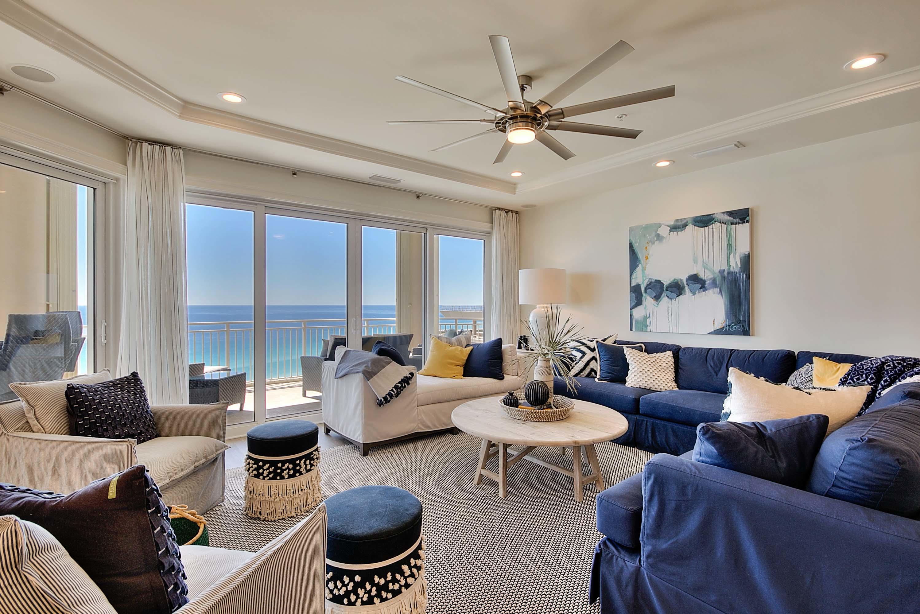 THIS GORGEOUS WEST END 4BR / 4BA VILLA IN GRAND DUNES II IS THE MOST BEAUTIFUL AND WELL THOUGHT OUT UNIT THAT I HAVE EVER SEEN IN ALL OF MY TIME AT GRAND DUNES!! It has been completely re-modeled and designed by one of the leading Decorators on the Gulf Coast. ALL I CAN SAY IS WOW!!!! YOU MUST BRING YOUR BUYERS TO SEE THIS ONE IN PERSON!!
This Villa is being sold furnished!
Features of this Villa include: all new furnishings, all new ''Kitchenaid'' appliances(w/ exception of double ovens) new stand up wine cooler, new HVAC system w/ COR thermostat, new hot water heater, new washer/dryer, outdoor furniture with all new cushions, and a new ''Lynx'' grill installed in 2016. The kitchen countertops, kitchen island , dry bar, bathroom vanities, ''Butler's Pantry'' and shower surround are all "Eternal Calcutta Gold Suede Finish Quartz"
Other features include: Floating LVP Plank Floors throughout, all hardware is "M" Tech, frameless showers, "USB Charging Stations" in entry hall plugs and Bunkroom plugs,Custom Bunkbeds with Trundle, all cabinetry and drawers are "soft- close" throughout the unit, energy efficient LED lighting throughout, Custom window treatments, Custom Sound System with infrared control, 75" High-Def TV in living area and "Hurricane Shutters" on the balcony to protect this Gorgeous "One of a Kind" Villa in Grand Dunes II.
THERE IS NOT ANOTHER VILLA IN GRAND DUNES LIKE THIS ONE, I GUARANTEE YOU!! Grand Dunes offers: 24 hour security, gated entry, lush landscaping, private heated pools and hot tubs, fitness room, "owner's lounge", billiard room, two overflow suites for your guest, underground secured parking for owners, 200' of private beach, a gulf front pool and hot tub shared by both towers and a private beach service.
"Grand Dunes is the Emerald Coast's Most Desired Beachfront Development"!