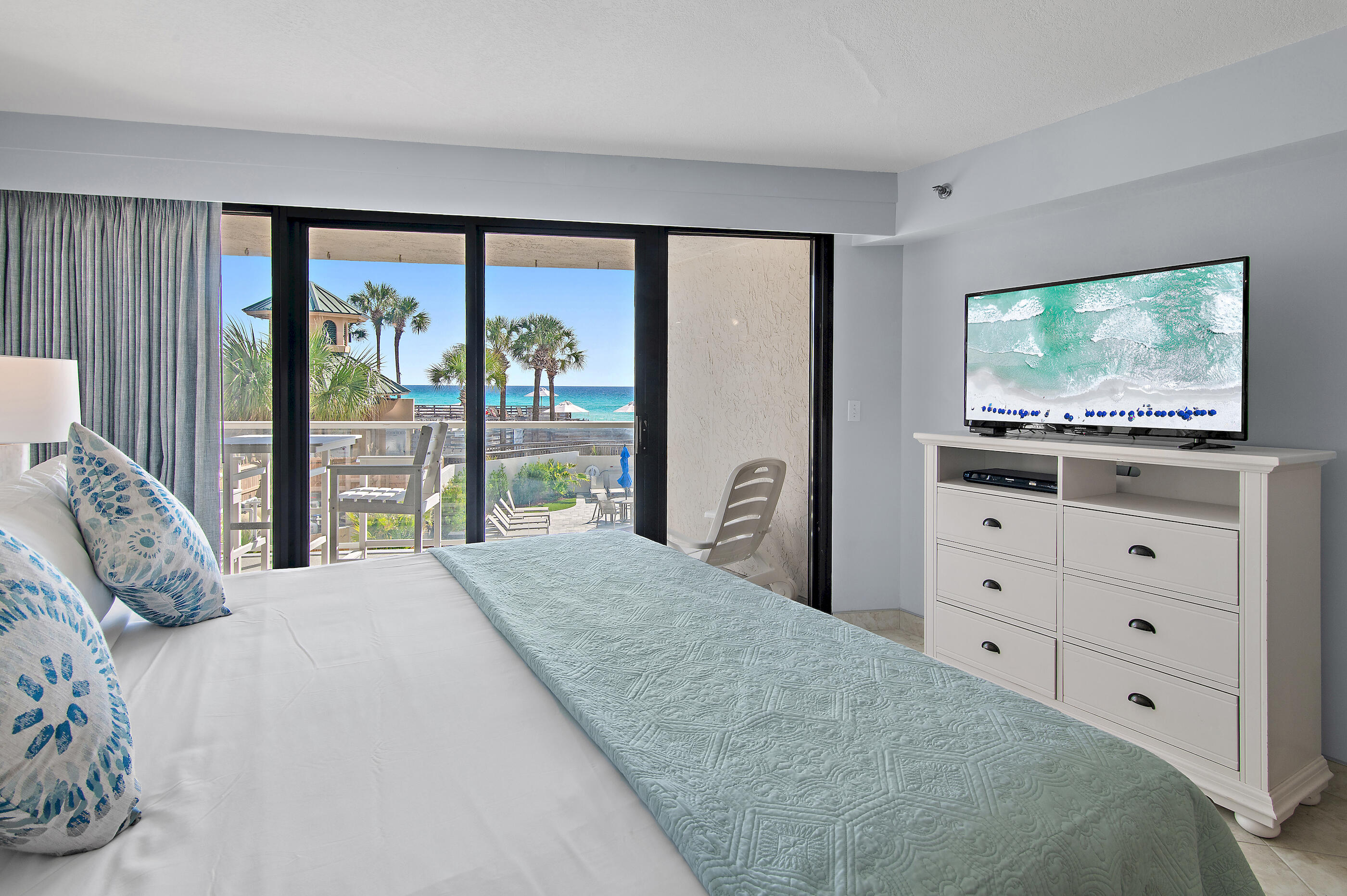 Experience the ultimate beachlife in this beautiful gulf-view condo, perfectly situated along the sugar-white sands of the Sandestin Golf & Beach Resort®. This rare end unit offers abundant natural light from extra side windows and features a full kitchen, open living area, and a versatile bonus room with full bed—creating one of the most spacious and sought-after studio floor plans.
Enjoy the ease of walking directly to your condo from the 2nd-level parking deck—no elevator wait required. And entrance to beach and pool area from this level also. Recent exterior upgrades have transformed this beachfront tower including a new pool area, refreshed façade, and replacement of all windows currently in process—the $28,000 special window assessment already paid by the seller. seeking a smart investment property or your own beachfront escape, this condo delivers strong rental history, exceptional resort amenities, and unbeatable access to the Gulf of Mexico. Step into the Sandestin® lifestylegolf, tennis, shopping, dining, and miles of beachside beautyall at your doorstep.