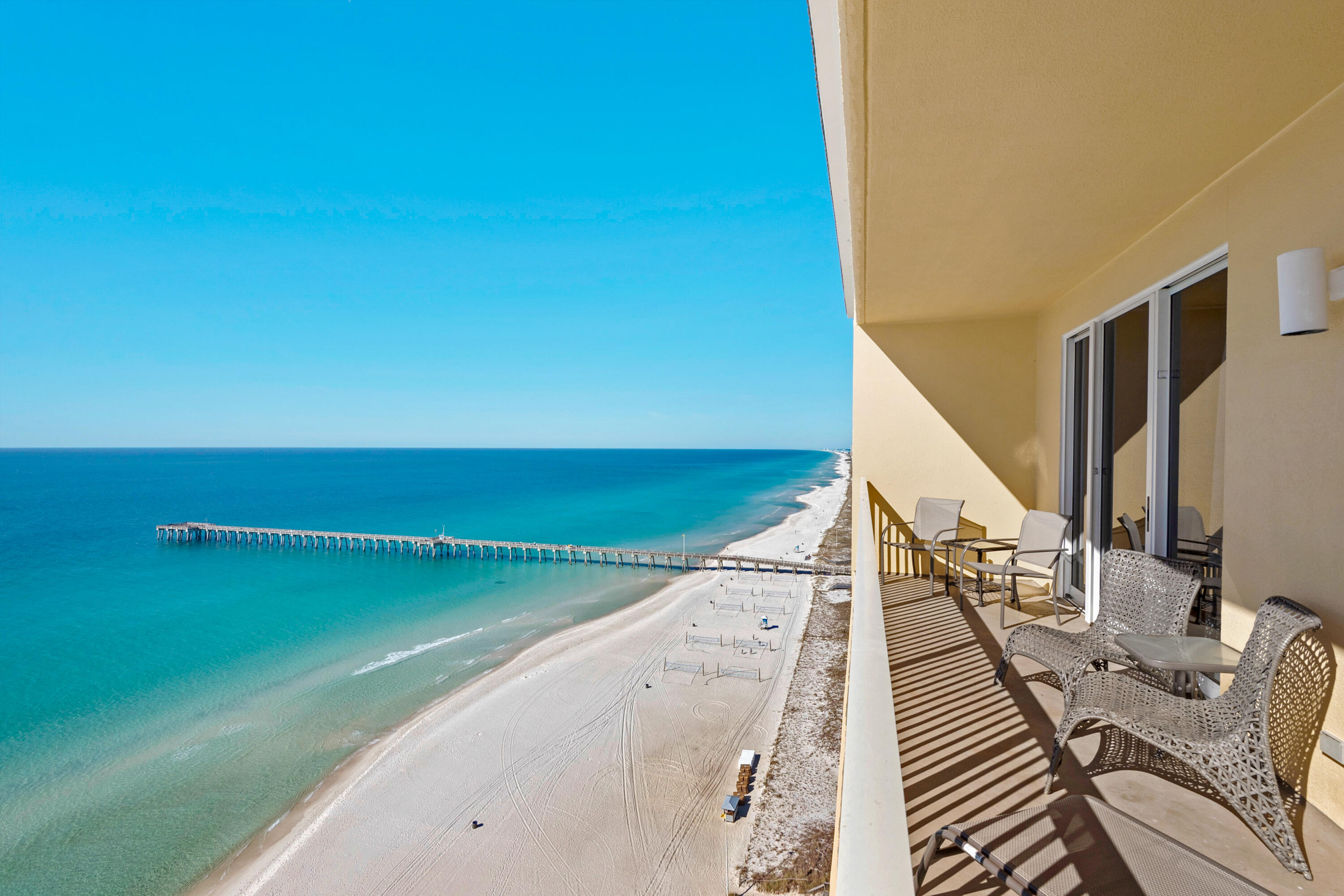Welcome to your dream getaway at Calypso Resort & Towers, the crown jewel of Gulf-front living in Panama City Beach! This beautiful Gulf-Front 1-bedroom, 2-bath condo is designed for both comfort and investment potential.

Inside, an open and airy layout invites relaxation, while hallway bunk beds maximize space for guests, making it a rental favorite. The primary suite offers a peaceful retreat, complemented by two full bathrooms for added convenience.

But the real showstopper? A spacious balcony with breathtaking, unobstructed Gulf views, overlooking the resort's stunning lagoon-style pool—the perfect setting for morning coffee or evening cocktails. Location is key, and Calypso puts you right where you want to be—steps from the iconic fishing pier and just moments from Pier Park!