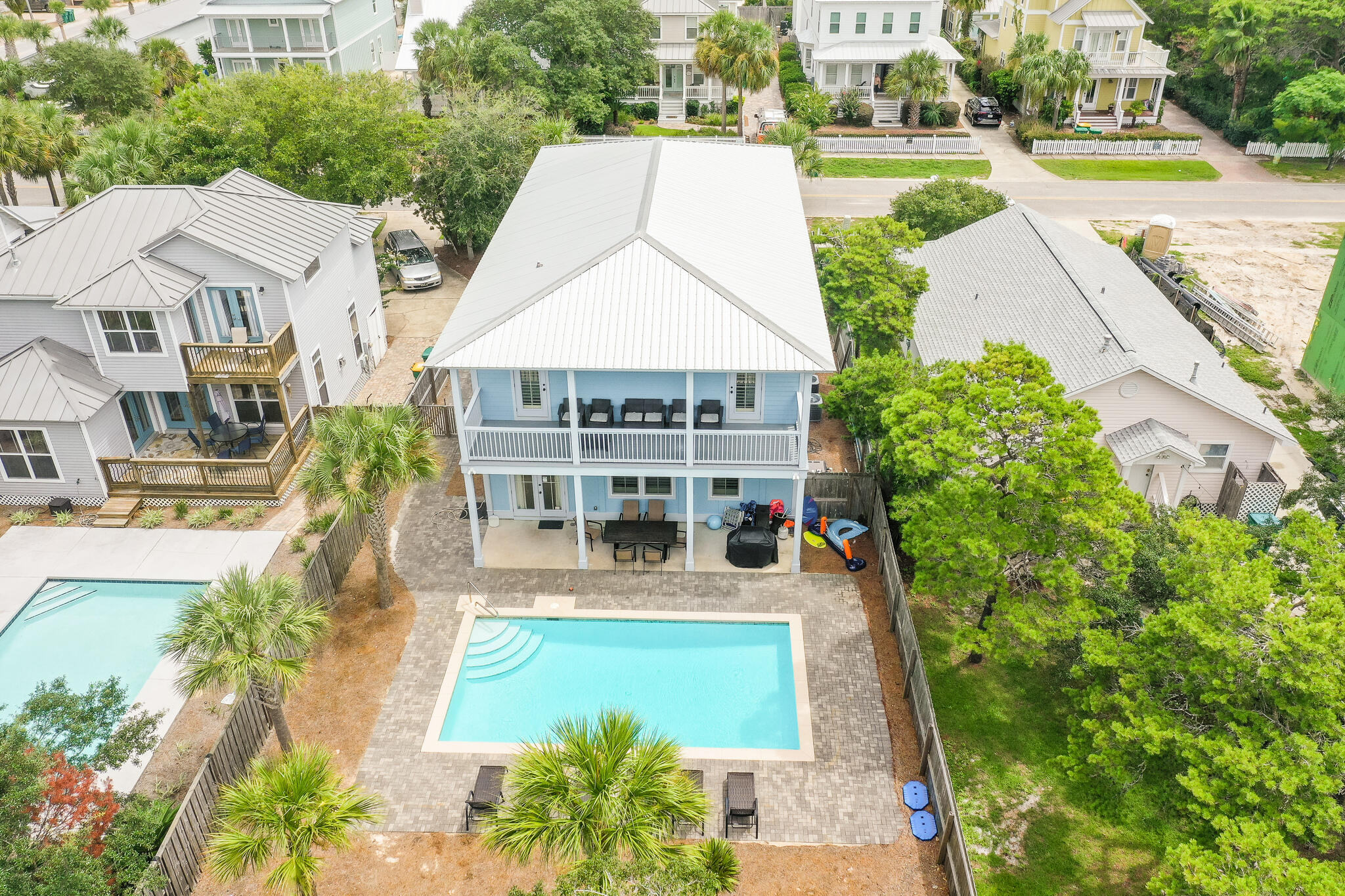 This 6 bedroom vacation rental gem won't last long!  One of the most popular floor plans in all of Crystal Beach, this home truly checks the boxes.  Just a small list of the highlights include a private swimming pool, full-court basketball setup, spacious layout with separate living areas on each level, privacy with all bedrooms feeling like the Master since each has it's own private bathroom, Smart TVs, a tankless hot water heater that accommodates large groups, and even a GENERAC emergency generator if the power goes out.  Enjoy being a few minute walk to the beach, paying zero dollars to an HOA each month, and the fantastic location close to Destin Commons for premier outlet shopping, featuring over 75 shops and restaurants.  Call today to set up your viewing.