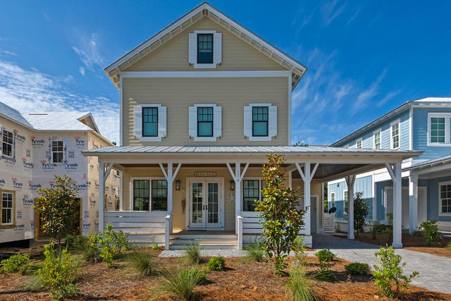 Coastal elegance blends effortlessly with luxurious finishes in this 4 bed /4.5 bath (+bonus room) in sought after Lakeside at Blue Mountain Beach.
Upon entering, you're embraced by contemporary architecture, lavish finishes & designer furnishings; in this spacious beach house spanning 2,658sqft over 3 floors.
The epitome of beach living, just 0.4 miles from beach access. This home features 1 bed on the 1st floor, 3 beds on 2nd floor & bonus room on 3rd floor; All 4.5 baths have designer tile, seamless glass shower doors & quartz or granite countertops. The kitchen has granite counter tops, Jenn Aire appliances including gas range and a Bosch dishwasher. One car garage plus extended paved undercover parking provides extra parking & golf cart parking.
Sold furnished & rental ready!