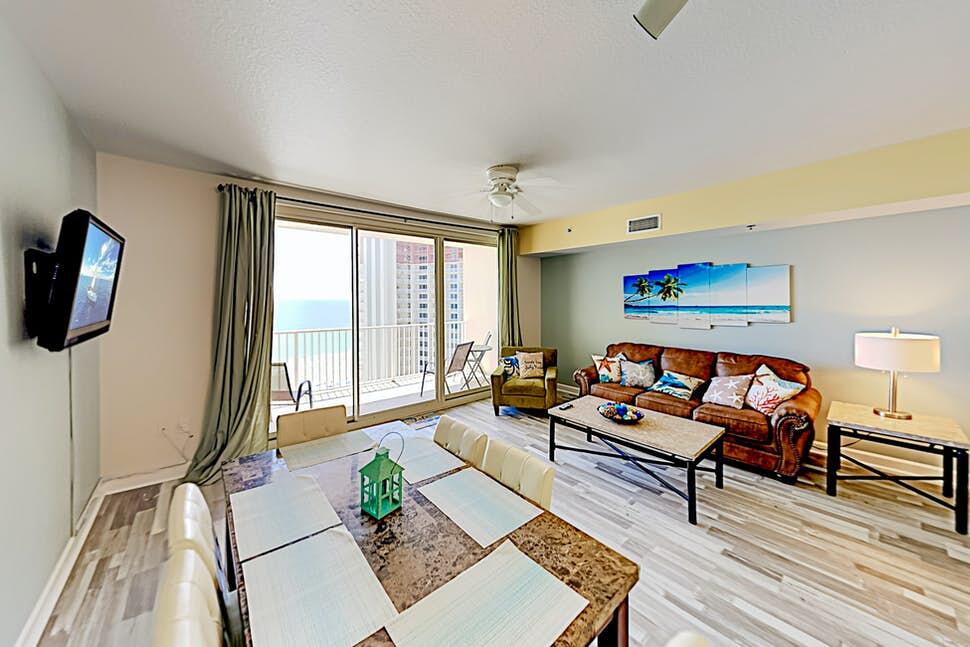 Check out one of the best 2br floor plan units at Shores of Panama. This beautiful ''K'' floor plan has a straight on view of the ocean with no obstruction. The interior features all new stainless-steel appliances, new vinyl flooring throughout except the bathrooms and kitchen, recently painted, nice breakfast bar area, new sleeper sofa, and really nice contemporary beach décor to give the unit a good flow. This unit already has a ton of bookings which any potential investor can capitalize on. DON'T MISS OUT ON THIS SEASON.