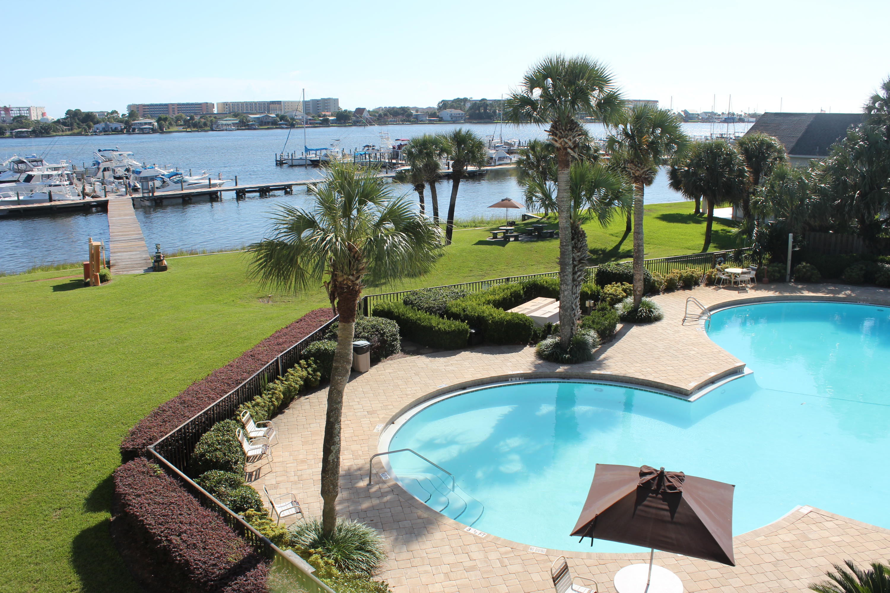 Great Waterfront - 3rd Floor - Studio Unit that comes with an Assigned 44ft Boat Slip which also includes a 20,000lb Boat Lift with Remote Controls....
Complex has a large Marina, with each Boat Slip having a separate electric power meter, and with water available. Also has (2) Super Large Pools, BBQ / Picnic Areas and more...
The Unit being comfortably upgraded throughout, comes fully furnished as well. A Move-in-Ready Condo ready for your enjoyment, or to use as a Rental (Short or Long Term). Close to the Mall, Restaurants, the Military Bases, and the Beaches, Resort Activities, etc.. Only a few minutes from Destin, Navarre, Niceville, and even Crestview, etc. Did I mention an Assigned 44ft Boat Slip with Lift...!!!