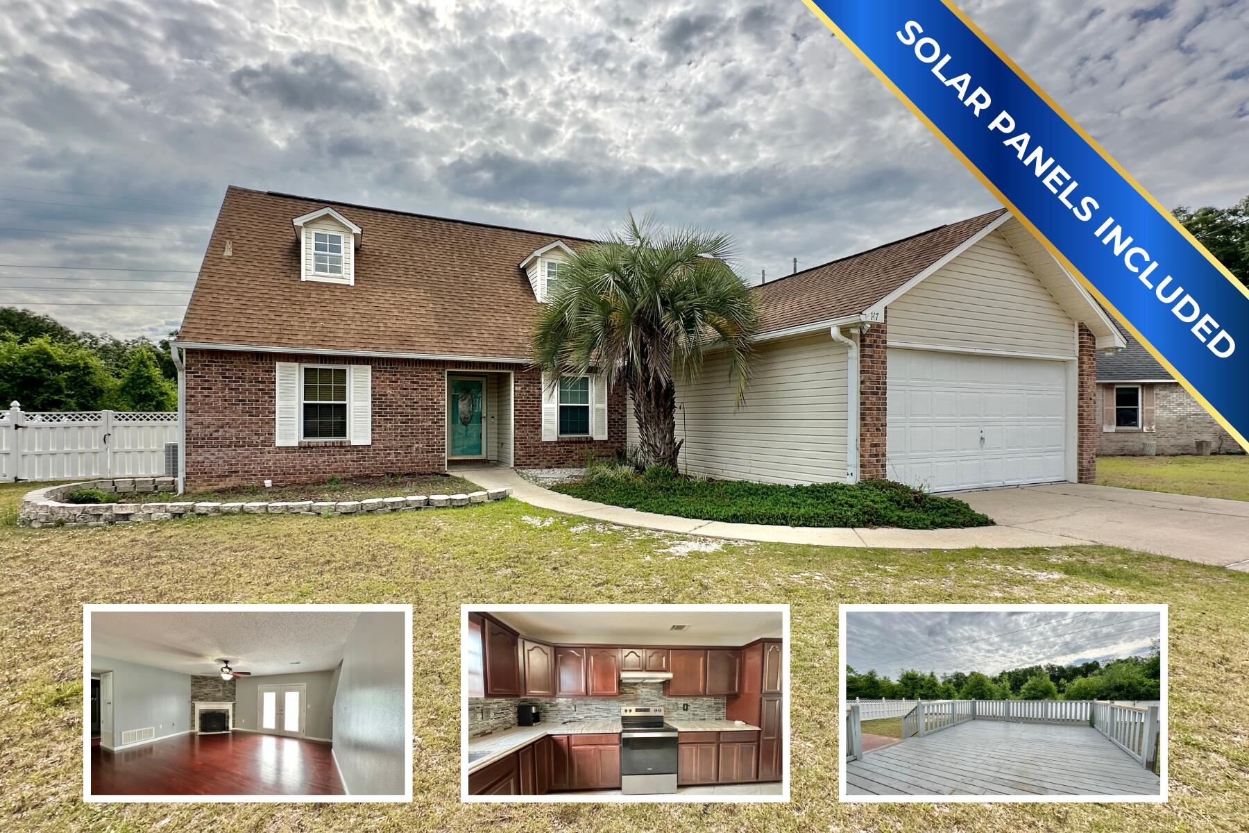 Take advantage of our limited-time offer: 20% off the first month's rent if occupied by June 1st!

This beautiful 4 bedroom, 2 bathroom home offers 1,895 sq ft of thoughtfully designed living space and is ready for immediate move-in. Centrally located just behind the Walmart Supercenter, you're within walking distance to everyday essentials and only a short drive to local shops, restaurants, the hospital, and major commuting routes—including easy access to Eglin Air Force Base.

Inside, you'll find a welcoming floor plan featuring a formal dining room, a spacious living area, and a large kitchen perfect for home cooking and entertaining. The fully converted heated and cooled garage includes a dedicated laundry space, adding extra functionality to your everyday routine. Recent updates include a brand-new refrigerator, fresh paint touch-ups throughout, and all-new smoke detectors being placed for your safety and peace of mind.

Step outside into the oversized backyard with a massive, covered deck ideal for morning coffee, weekend barbecues, or relaxing after a long day.

The private upstairs primary suite is a standout feature, complete with a large bedroom, a full bathroom, and an additional entertainment area that's perfect for a second living space, home office, or lounge.

Don't miss your chance to call this one-of-a-kind home yours contact us today to schedule a tour and secure your move-in before the special discount expires!

** Fees Required once an application is approved include, but may not be limited to: Security Deposit, Non-Refundable Fees (cleaning and rekey), $20 Certified Mail Fee, and Pet Fees (when applicable).  ***

NO smoking. 600 minimum FICO credit score required in addition to meeting rental criteria. Pets allowed upon approval with a non-refundable pet fee and with a Petscreening.com report.
