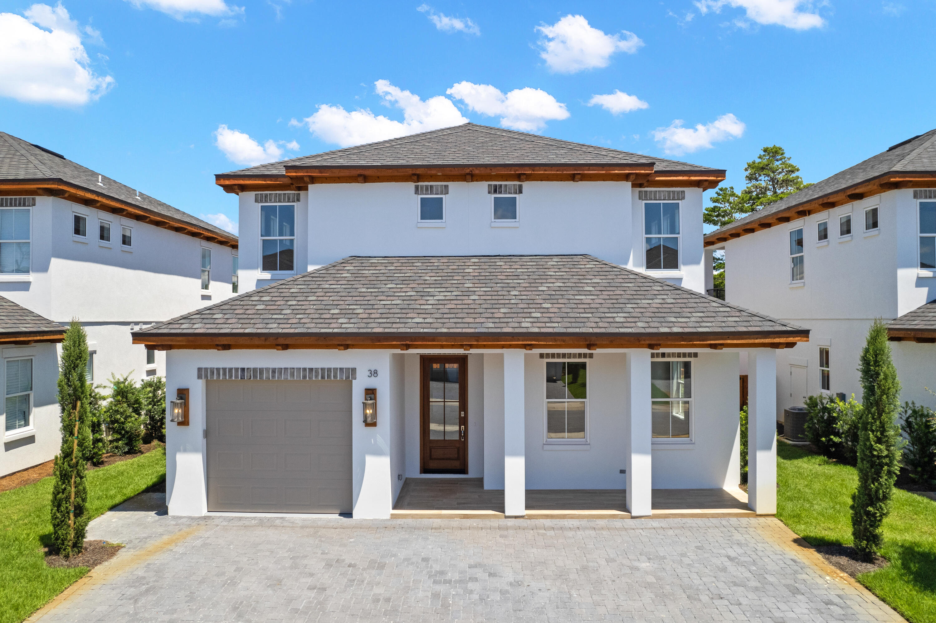 Incredible new construction home just north of 30A! Furnished & turn-key! This 4-bedroom house boasts 2 master bedrooms (1 on each floor), 2 living areas and a separate sleeping space with custom built-in bunk beds. Once you enter the home you are welcomed with raised ceilings, shiplap walls and a resilient wood look tile flooring. As you progress through the open floor plan the kitchen is sure to catch your attention with a commercial grade 66in refrigerator/freezer, 6-burner gas cooking station and stainless-steel appliances. The first level master bathroom features a custom tile shower and standalone soaking tub. Upstairs you will find an additional oversized living area complete with beverage cooler, the 2nd master bedroom with access to the rear balcony, 2 guest bedrooms each with private bath and custom bunk area. Back downstairs, once you open the sliding glass doors and step out onto the covered patio, this is an entertainer's dream with a built-in gas grill, outdoor lounge area and a private pool complete with a gas heater. While this home is a perfect primary or second home retreat, it is a strong investment opportunity with rental income projections exceeding $100K from a local management company. From Carefree Lane, you are just north of Gulf Place and the Ed Walline Beach access on 30A, with multiple restaurants (Shunk Gulley, Local Catch, etc.) coffee shops & entertainment venues within a short proximity.