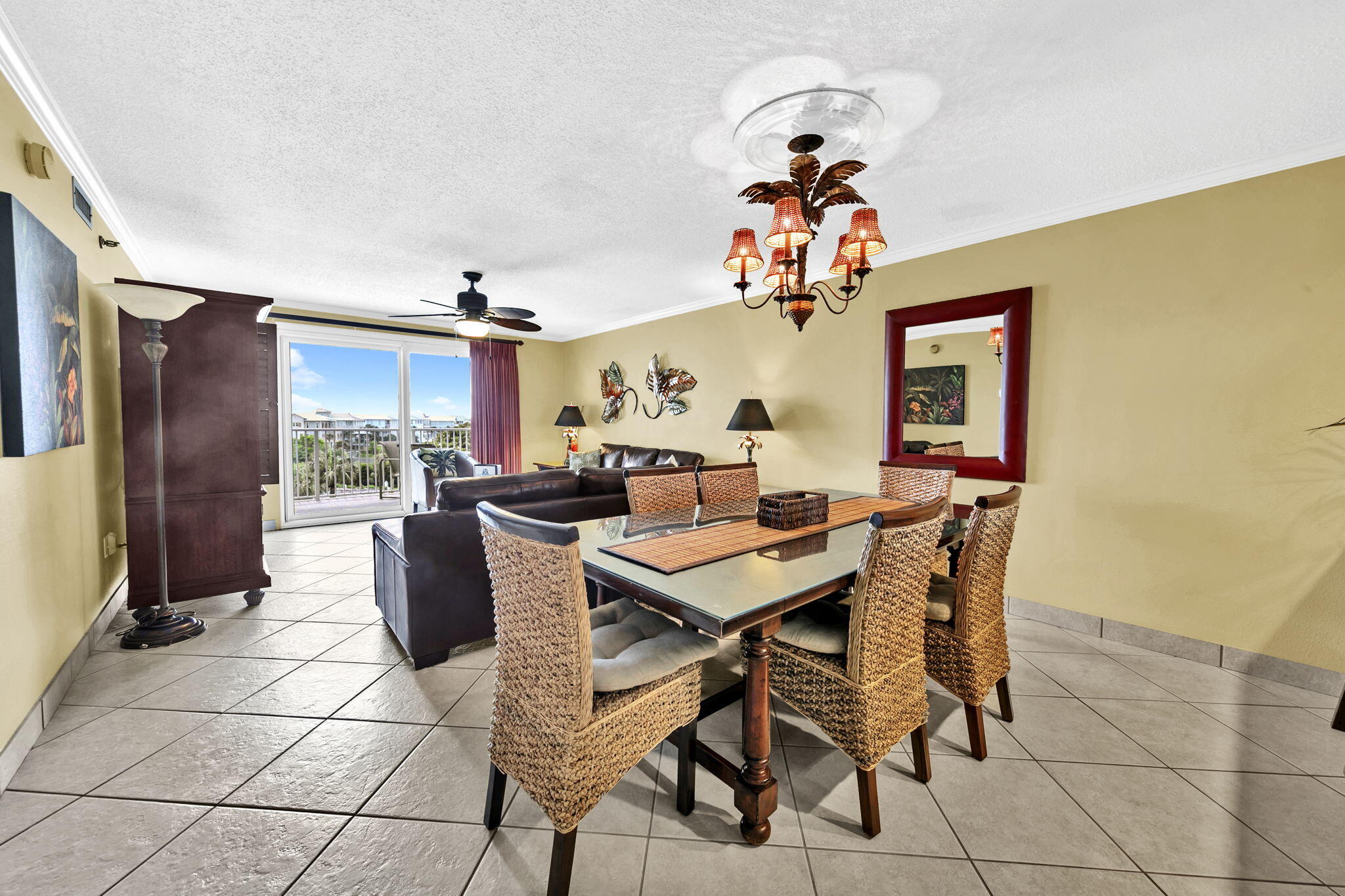 OWNER FINANCING BEING OFFERED,10% DOWN AND 5.5% INTEREST RATE! A gorgeous 2 bedroom and 2 bathroom condominium located at the popular Islander! Enjoy beautiful views of Lake Christina and the Destin Pass in which you can enjoy the most stunning sunsets from the balcony. This highly rated condo offers a spacious 987 sq ft of living space, comfortably accommodating up to 6 guests. It features a king-sized bed in the master bedroom, two twin beds in the guest room, and a sleeper sofa in the living room. The property has been professionally redecorated in a West Indies ''Tommy Bahama'' style, featuring tile floors, upgraded lighting, and much more. Conveniently located near Destin's attractions, Islander 413 is within walking distance to the beach and just a short drive to popular  destinations such as Destin Harbor Boardwalk, HarborWalk Village, and Big Kahuna's Water and Adventure Park. This is the perfect investment opportunity as it is rental ready!