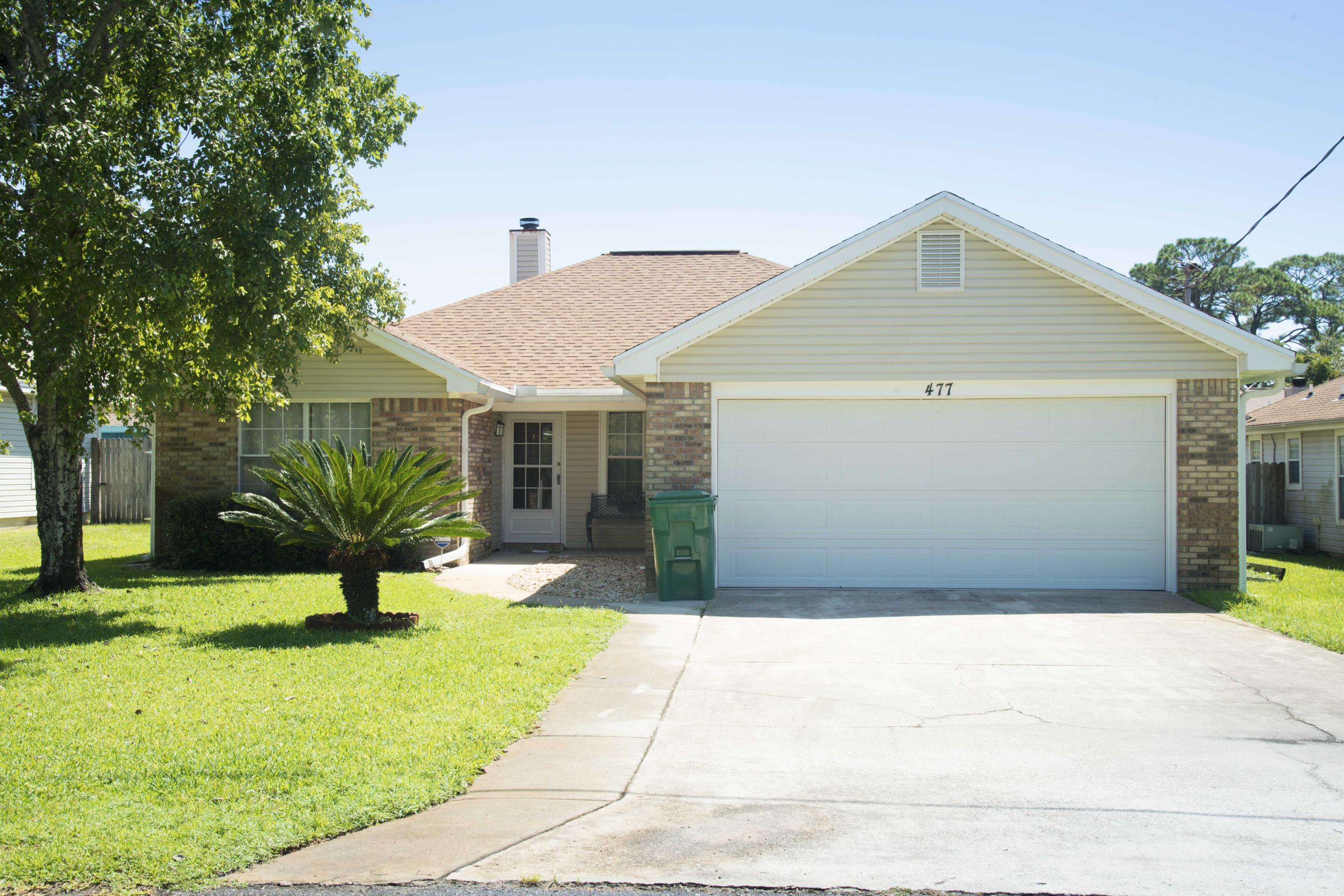 Cute home close to Hurlburt Field. 3 bedroom 2 bathroom 2 car garage! Ceramic tiled eat-in kitchen with breakfast bar. Split bedroom plan with master on back side of home. Great room with cozy fireplace. Privacy fenced back yard with lawn pump and sprinkler system. All electric home. Pet upon approval of owner with conditions, NO CATS! NO smoking inside home.