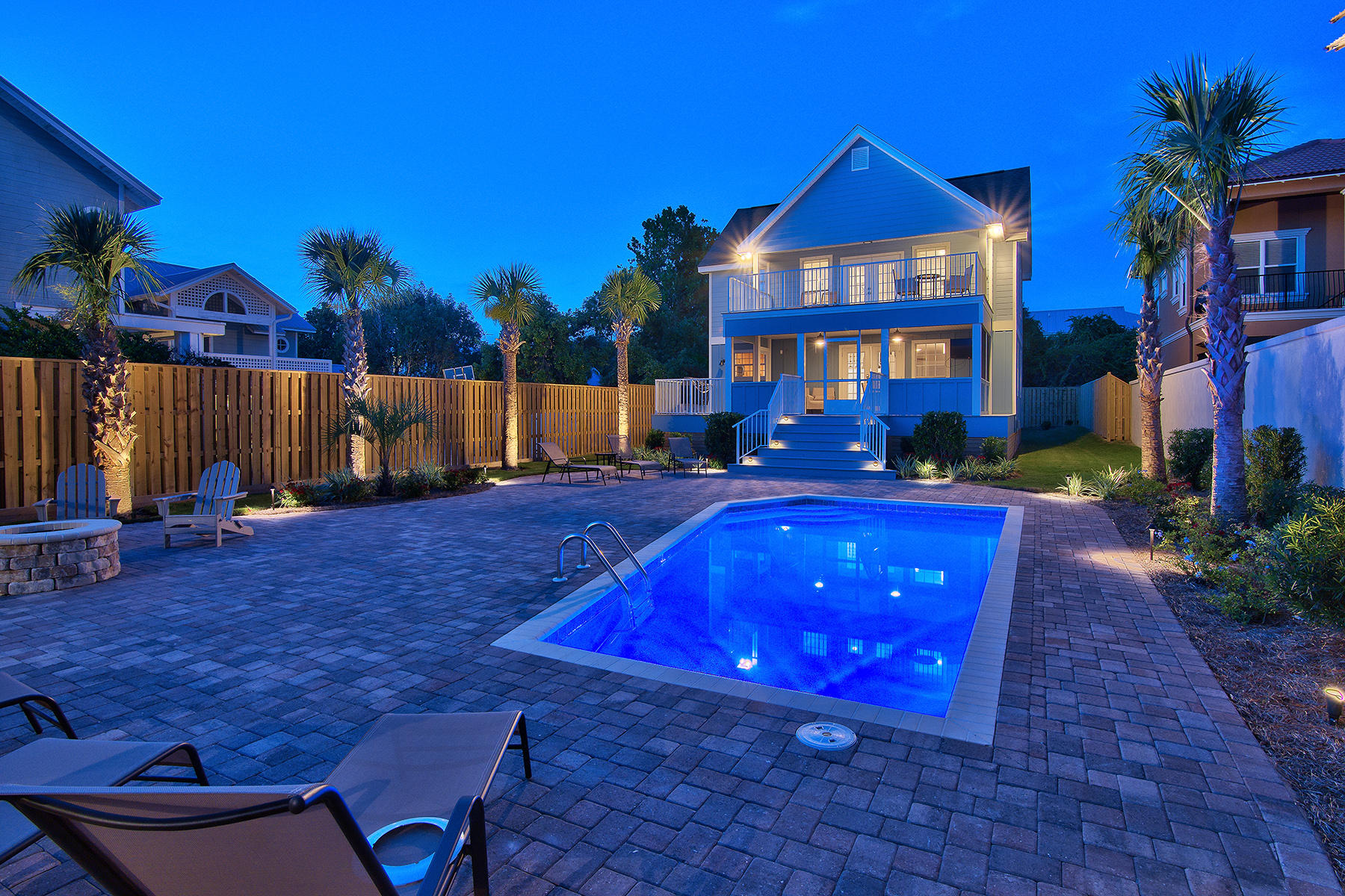 This 7 bedroom coastal cottage home located across the street from the beach with Gulf views has a  large enclosed courtyard with pool and an abundance of outdoor living space making this a great investment opportunity or great second home. This house has been completely renovated  since the owner bought the home, Over 140k of gross income for 2021 provides a solid ROI. Main house has 4 bedrooms with the guest house having 3 bedrooms. One of only a few lots on Scenic 98 that has 200 feet of depth versus 100, provides a tranquil setting for the proximity......Beach access is across the street and a short distance to the Crab Trap to enjoy a beverage and watch the sunset.
