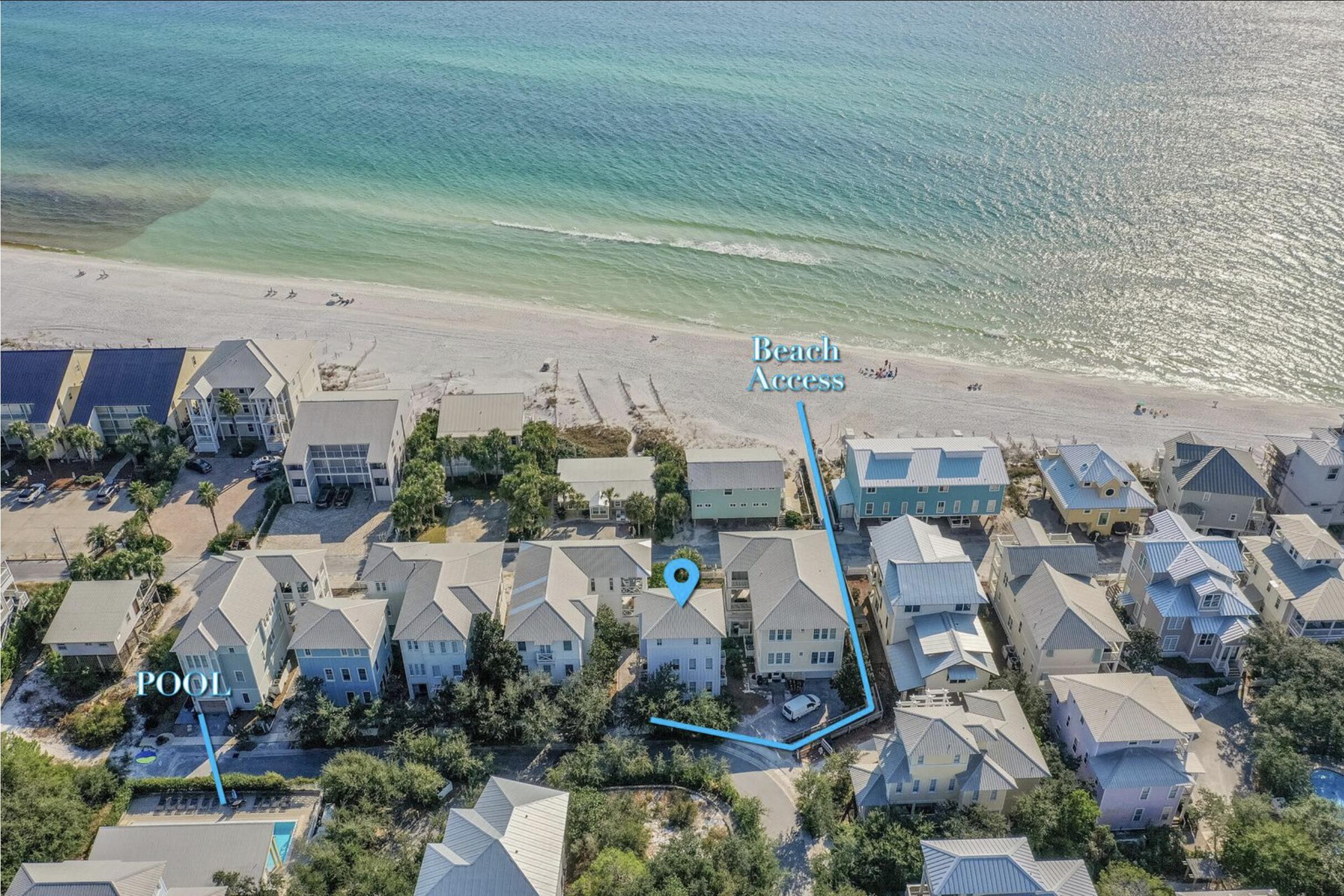 Welcome to your coastal retreat in the charming Summer's Edge community along Scenic 30A! This beautiful beach home offers stunning Gulf views and is just one row back from the beach, giving you the perfect blend of proximity and privacy.

With 3 bedrooms plus an additional guest room that doubles as a 4th bedroom or office, this home is designed to comfortably accommodate family and friends.  This property boasts a strong rental history, bringing in $112k in 2023 & $97k in 2024. Summer's Edge is a quaint, centrally located neighborhood in Seagrove Beach, tucked south of 30A. With just three streets, this peaceful community offers two pools (one seasonally heated) and public beach access on Eastern Lake Rd. Upon entry, you'll find a welcoming foyer with convenient cubbies and a coat rack. All bedrooms and living areas feature beautiful hardwood flooring. The first floor also features two full bedrooms, a full bathroom, and a full-sized washer and dryer. The second floor is an inviting space for entertaining with an open-concept living, dining, and kitchen area, plus a half bathroom. Step onto the spacious porch off the living room and take in the gorgeous Gulf views.

On the third floor, the master suite awaits with its own private porch overlooking the sparkling waters. The master bathroom offers a touch of elegance with black and white tile floors, dual vanities, and a separate shower and tub. An additional bedroom on this floor can easily serve as an office or guest space.

Located just a short walk or bike ride from Seaside to the west and WaterSound, The Big Chill, Alys Beach, and Rosemary Beach to the east, you'll have endless dining, shopping, and entertainment options at your fingertips.

This home is a fantastic opportunity for both personal enjoyment and investment. Don't miss your chance to own a slice of paradise along 30A!