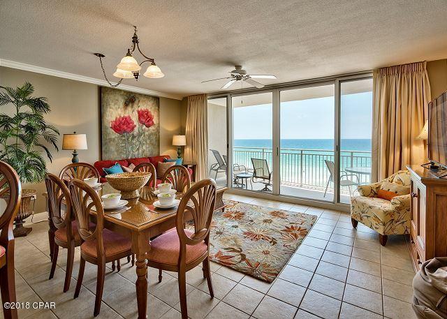 Welcome to Paradise! Located in the luxurious Emerald Beach Resort - PCB's newest destination resort, this 5th floor unit has a spectacular view of the Gulf of Mexico and would make a perfect investment property, second home, or permanent residence. This unit is freshly painted and tiled in living area.. Approximately 934sf 1+ bedroom / 2 bath luxury condo. Kitchens with 3cm granite counter tops and GE profile appliances. Laundry area with full sized washer/dryer. 12' foot wide, ceiling to floor, sliding balcony doors brings those beautiful Gulf views into this condo. These 1 bedroom plus bunks with 2 full baths are great rental properties, with some generating gross annual income of $30,000+. Emerald Beach is one of the newest condominiums complexes in Panama City Beach.