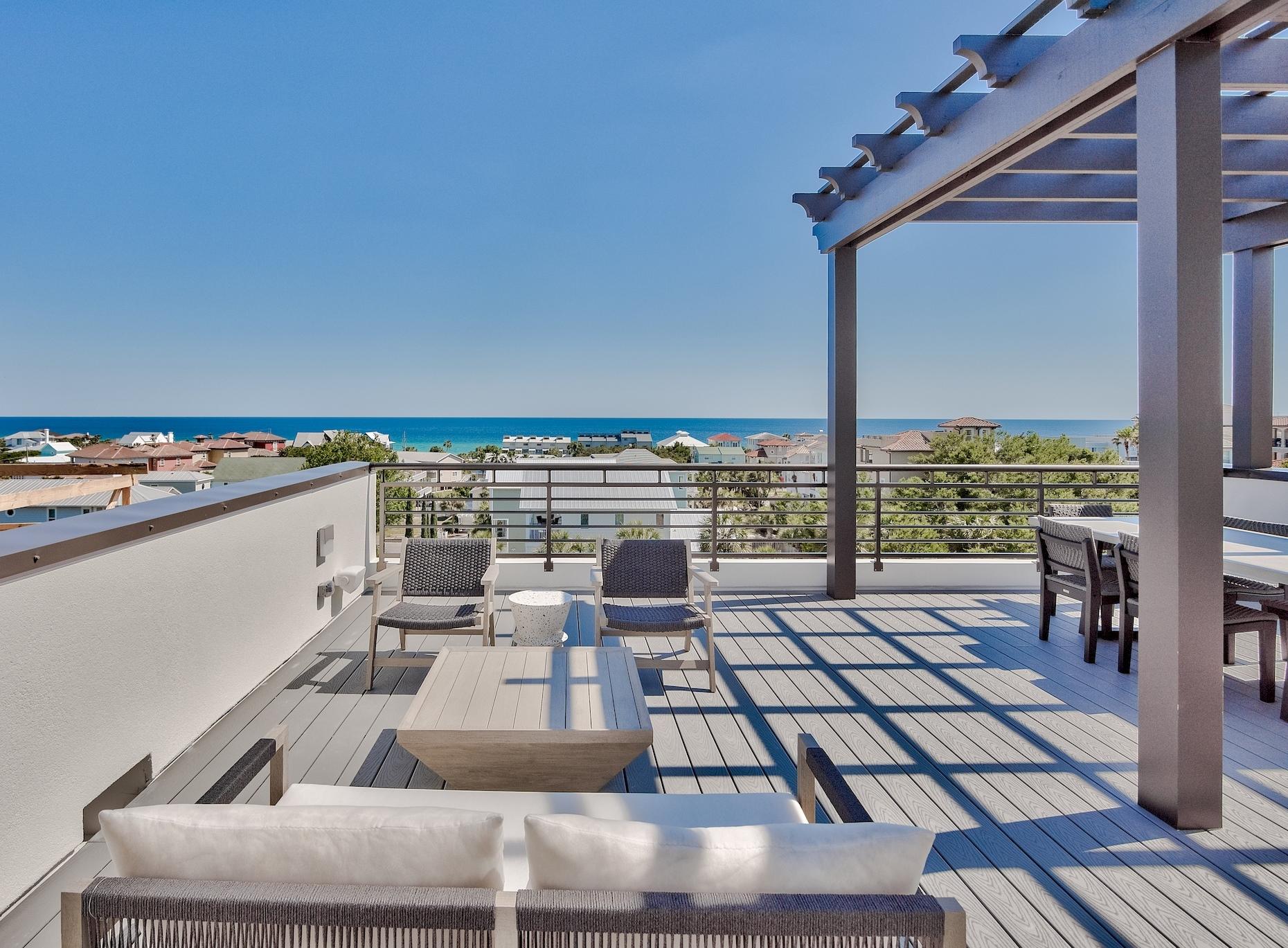 THE CREST is the newest, luxury, gated community on Hwy 30A! The Crest provides homeowners with stunning, contemporary architecture and views of the Gulf from Destin to Panama City! Conveniently located in Blue Mountain Beach on one of the highest points on the Hwy 30A, the view from the rooftop terrace is simply stunning! This 3500 sq ft home boasts 5 bedrooms, 5.5 baths and two spacious living areas. The Crest affords its owner quality (partial steel) construction along with extra space to enjoy those family days at the beach without the paying the price of gulf-front! A few of the many amenities include a community pool, poolside cabanas, separate storage for each unit, a golf cart for each owner...all of this in a gated community! Call today to schedule your private tour.