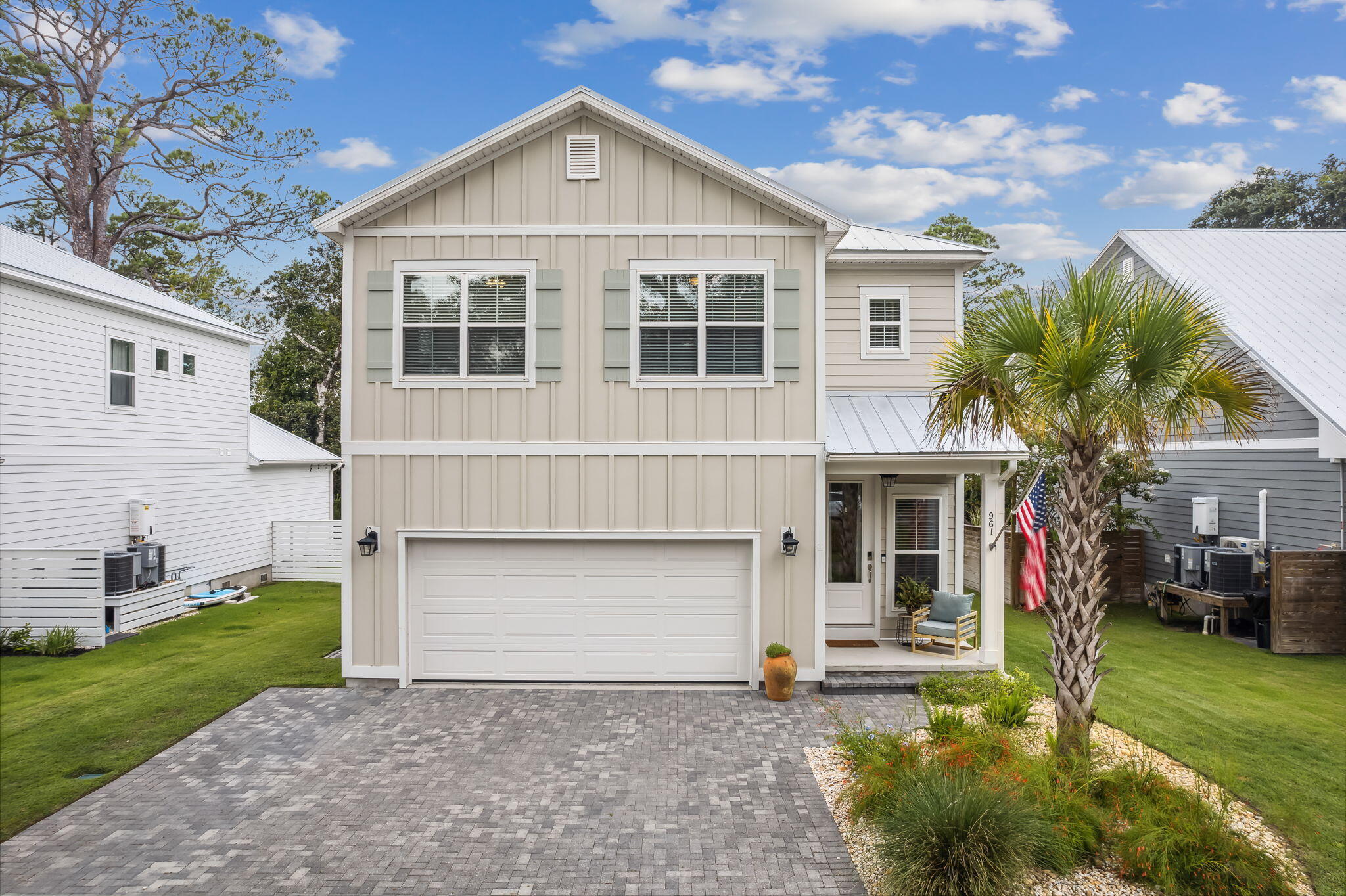 UNDER CONTRACT, SELLER WILL CONSIDER BACK UP OFFERS. Introducing Truland Homes Key Largo floorplan located in the quaint 31 home community of Daxton on the Bay, just off of Hwy. 98 in Santa Rosa Beach. Conveniently located near Grand Boulevard shopping center, Sacred Heart Hospital, 30A beaches and countless restaurants and shopping. This rental restricted neighborhood features a community pool and a private access dock to the bayou, perfect for paddle boarding, kayaking and fishing on the Choctawhatchee Bay. Attention Investors: Long term rentals of one year are allowed. Built in 2020, this smart home with iPad controller features four large bedrooms, three and half baths, spacious bonus room and two car garage. The first floor boasts of 9 ft ceilings, open concept floor plan, gourmet  kitchen with gas stove and granite countertops, dining room, living room, laundry room, powder room and large master suite with spacious walk-in closet overlooking the backyard. The second floor boasts of three large bedrooms with walk-in closets, two bathrooms, large bonus room, and extra storage closet. All appliances convey except washer and dryer. Brand new water heater installed 2024. Home is in flood zone AE and will require flood insurance.