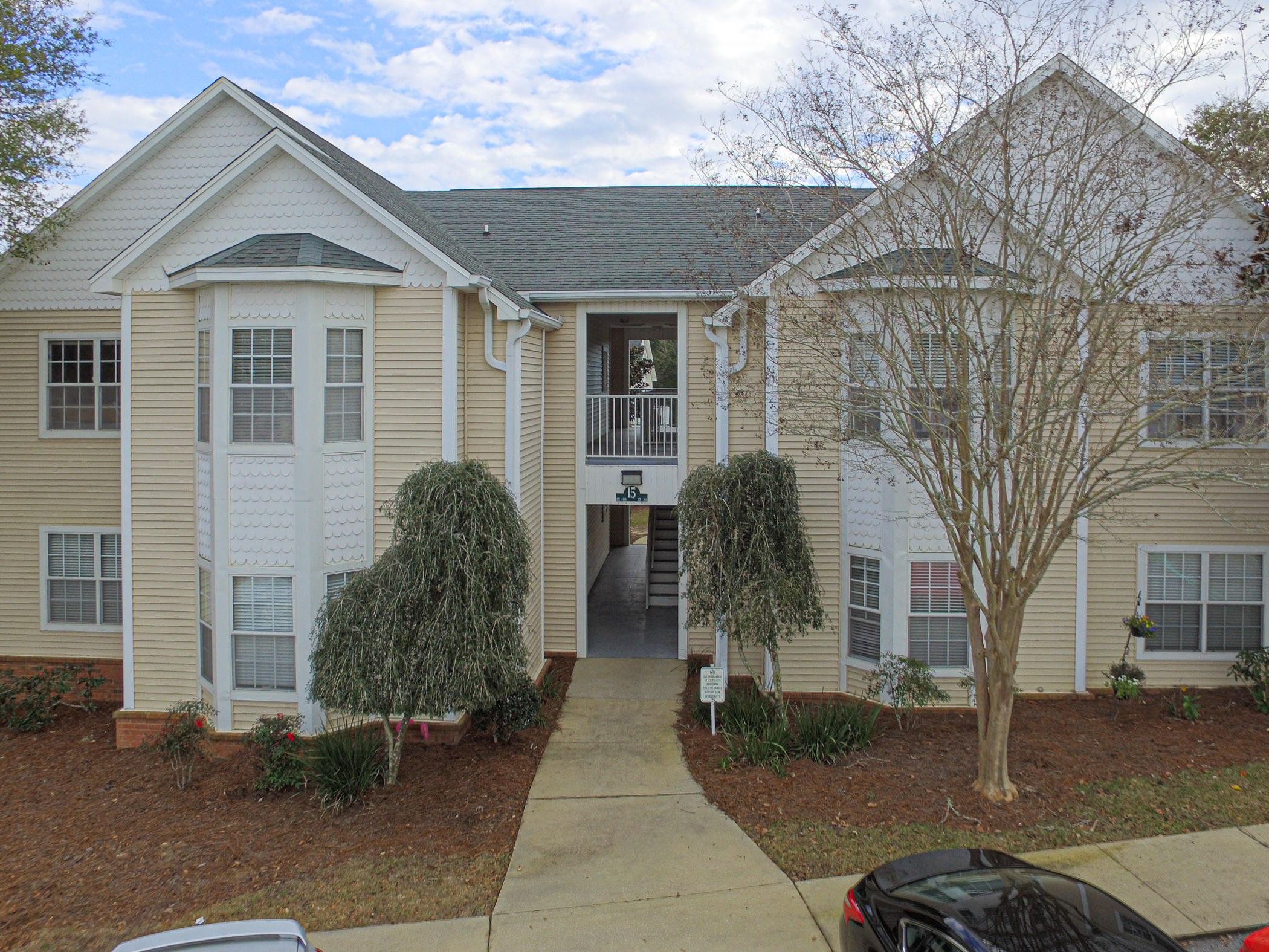 Spacious,Cozy and VA approved Complex is rare to find.This Updated second Floor Unit with Balcony, Cathedral Ceiling is a MUST SEE! Jan 2020 Newly Painted Walls throughout. New Whirlpool Stainless Steel Appliances, Stove, Refrigerator, Micro and Dishwasher. NEW Carpet in both Bedrooms, New Satin Nickel knobs throughout unit. New Faucet and Beautiful updated Backsplash in kitchen, Plank floors 2010 throughout the Unit with exception of Bedrooms, Bath and Kitchen which have Tile Flooring. Master has a private Bathroom along with walk-in Closet. Great Natural Light plus All Updated Lighting. HVAC Replaced 2016. Monthly Fees Cover the use of Cable TV, Sewer, Recycling and Trash Pickup. Use of the Pool, several Gazebos with Fire pits to utilize and Community Pool. Centrally Located to Eglin.