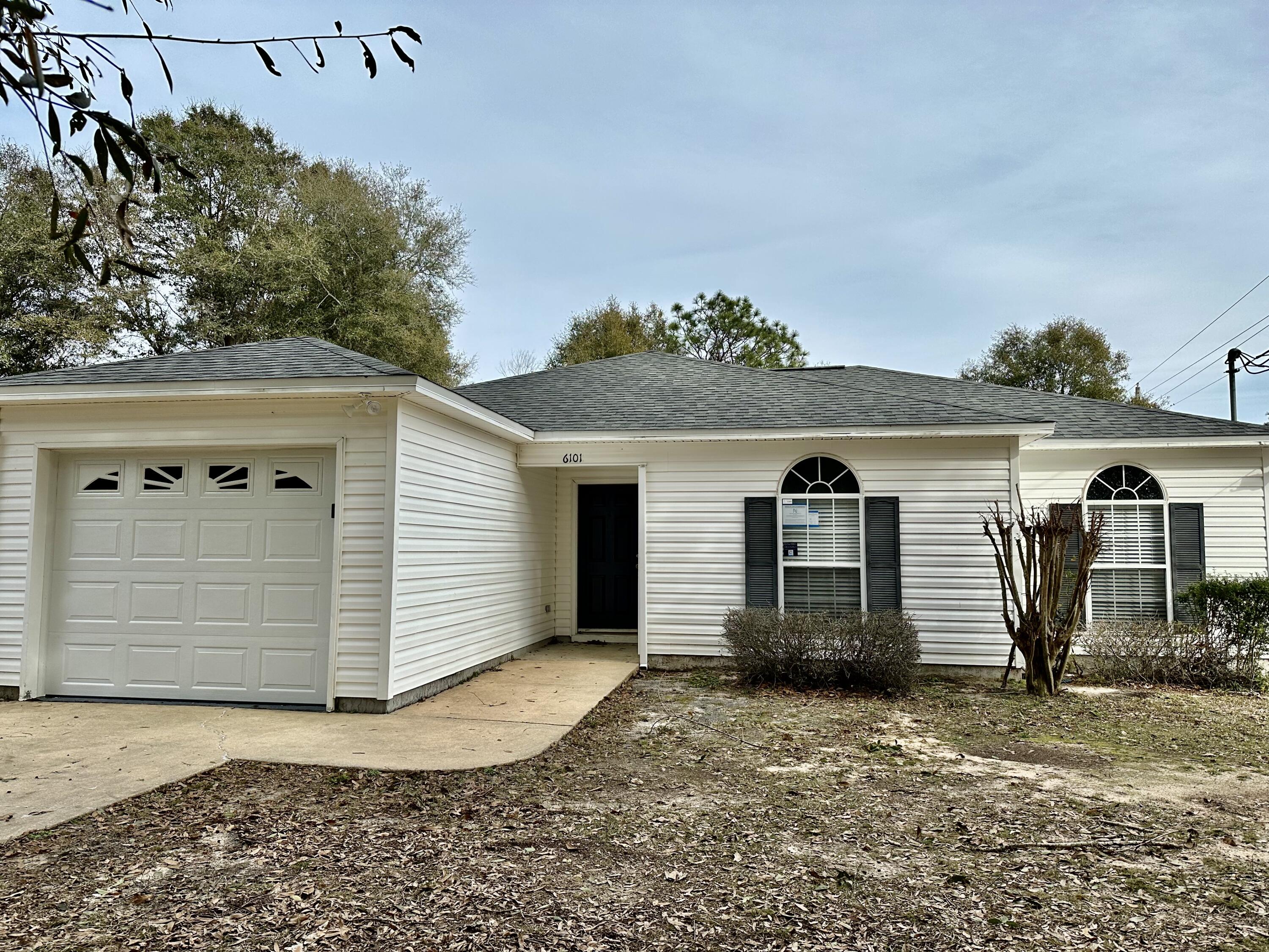REO.  Welcome home to your own private sanctuary on this sprawling corner lot! This charming 3-bedroom, 2-bathroom residence boasts ample space for living, entertaining, and making memories. NEW ROOF!  FRESHLY PAINTED!  NEW FLOORING THROUGHOUT HOME!  Come see this AFFORDABLE HOME and all the UPDATES completed by Seller!  Located in a  LOW TRAFFIC AREA.  HOUSE FEATURES: CATHEDRAL CEILING, HIS/HERS CLOSETS in Master, BAY WINDOW in DINING AREA, LARGE DECK in PRIVACY FENCED BACKYARD AND MORE!  Call for more details!