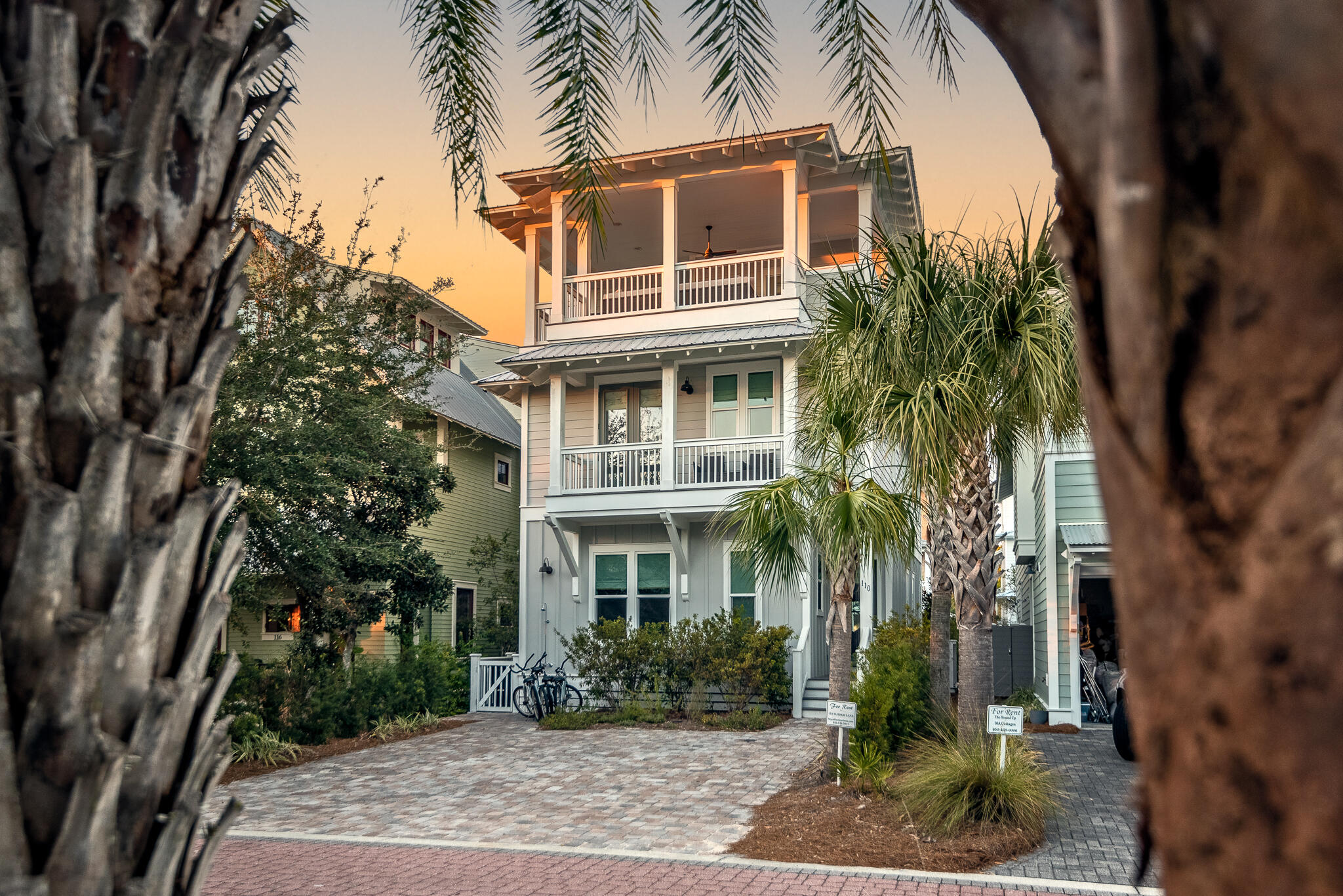 A beautifully decorated, recently constructed home, with an ethereal light which plays off of designer-selected surfaces; 110 Surfer Lane is in excellent condition and has a proven rental history.  Highlights of the home include custom cabinetry, gorgeous flooring, shiplap accent walls, a bunk room, and a third-floor keeping room. The home has two master suites, and an abundance of porches -one of which being an oversized balcony complete with a gas grill, a television, and ample space for friends and family to gather for events.  Located on a quiet side street, minutes from nearby Rosemary Beach and adjacent to Alys beach, it is hard to find a better positioned property.  This home is offered fully furnished and turn key ready.