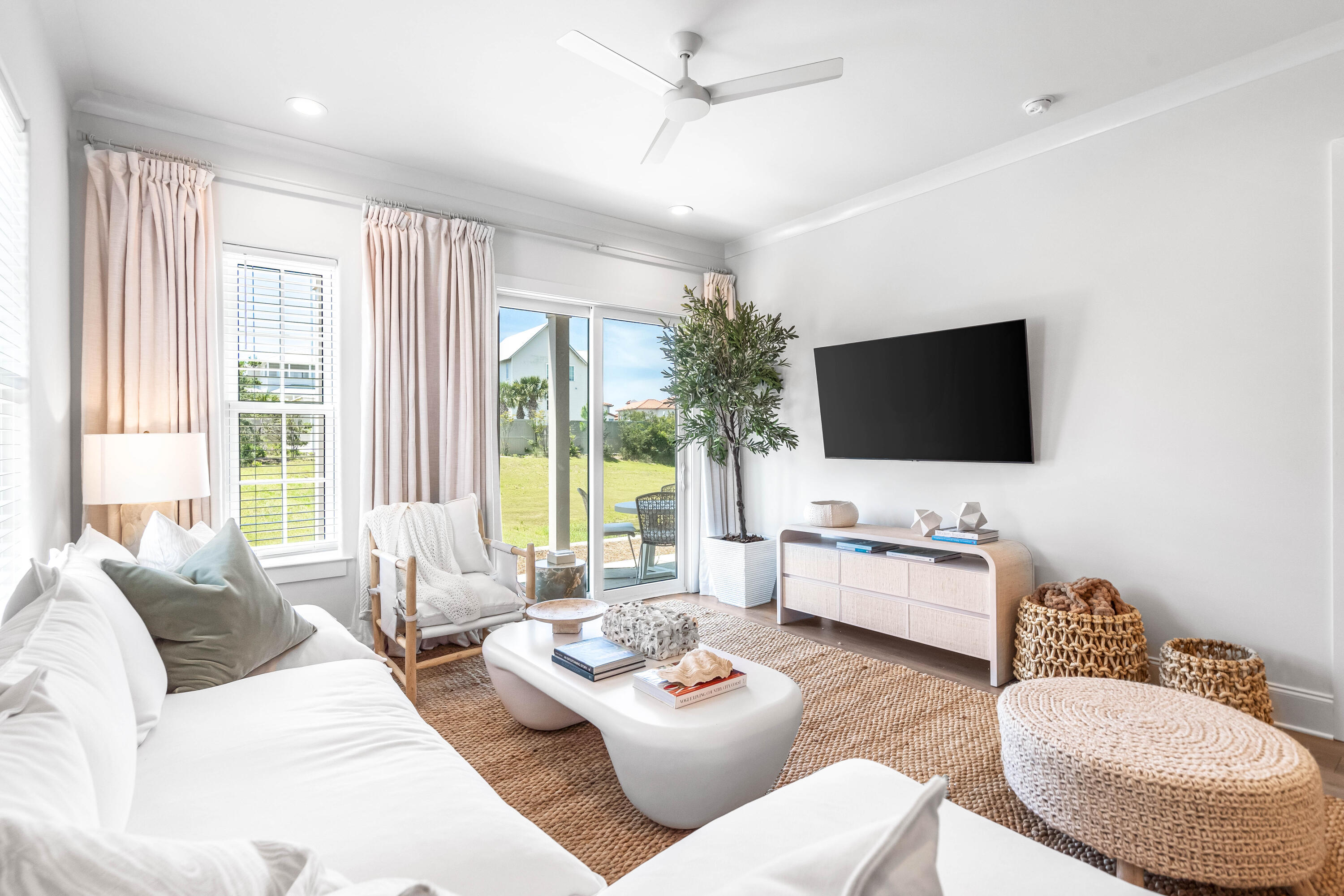 Enjoy listening to the sound of crashing waves from the Gulf while you relax on the terrace of this new three-bedroom two bath Azure of 30A unit.  Experience the laid-back quiet environment afforded you in this exclusive 19-unit complex.  Just steps away from two beach accesses you can take a leisurely walk to the beach to enjoy evening sunsets.  Azure of 30A features a resort style heated pool and a separate spa for you and your guest's year-round enjoyment.  Developed by premier builder, Cole construction, units include features such as Mohawk flooring, 10-foot ceilings throughout, 8-foot solid shaker panel doors, smooth finished interior walls and shaker style cabinets with quartz countertops.  Three full bedroom units, third BD set up with custom built in bunk beds.