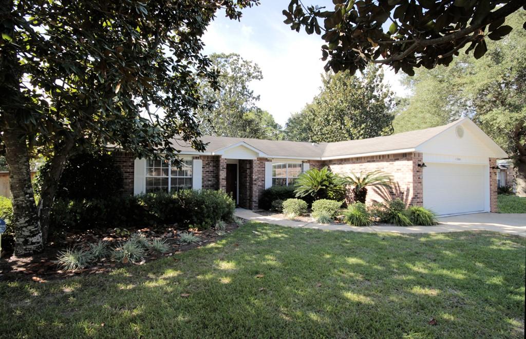 Available June 30th. Great home on a .34 acre corner cul-de-sac lot in Bluewater Bay. This home features floating bamboo flooring throughout for easy maintenance! The open floorplan and raised ceilings give the home a spacious feeling. The tiled kitchen features upgraded stainless appliances as well as a convenient breakfast nook overlooking the back yard. This is a split floorplan with the master suite on one side of the home and two additional bedrooms, a full bath and a laundry room on the other. The living room has French doors leading to the large screened porch and back yard. The large back yard is fully fenced and offers a yard building, a fire pit area a sprinkler system and a double gate for easy access. Call for your tour today. No pets allowed and no smoking in home.