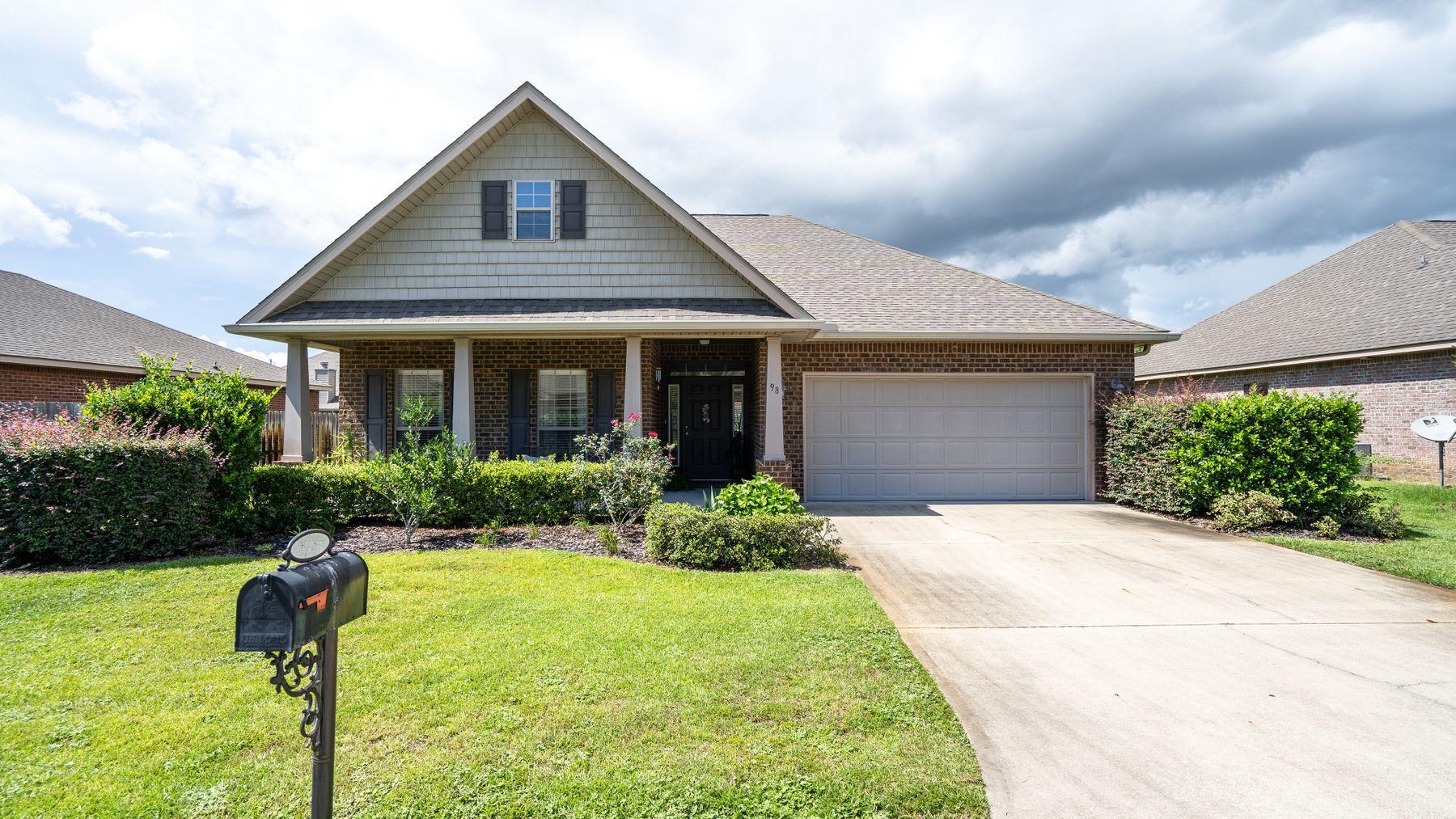 Located just 10 minutes from Seagrove Beach in the quiet Point Washington area, this impeccably maintained single-story ranch style home in Peach Creak boasts a spacious open floor plan with split-bedroom layout, tile floors, and vaulted ceilings. Additional features include stainless-steel GE & Maytag kitchen appliances, granite countertops, crown molding, and a heated & cooled sunroom. The generous master bedroom features a private ensuite bath with dual sink vanity, soaker tub, and walk-in shower. Two additional bedrooms and a second full bath allow plenty of space for a family. Ideally situated close to the Point Washington Boat Launch and just minutes from endless shopping, dining, and entertainment options on Scenic 30A, this home has everything you need right where you want to be!
