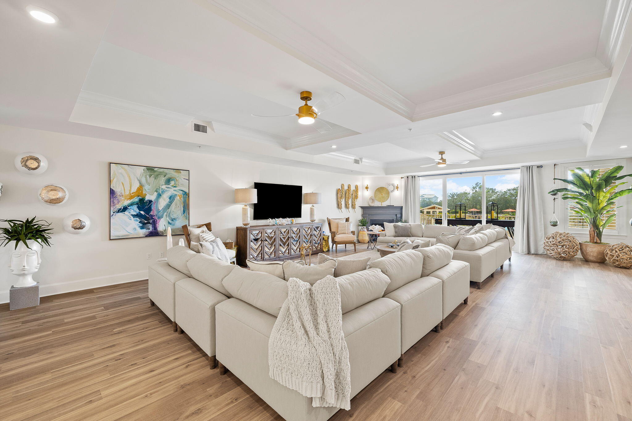 FULLY RENOVATED 2 story condo with stunning views of Redfish Lake and the Gulf!  Buy now to enjoy $50,000 in upcoming rentals from now - July 31, 2023. Impeccably updated from floor to ceiling and showcasing new designer furnishings. An entertainer's delight living more like a home with over 4,000 SqFt sprawling with large private covered balconies on both levels. Uniquely, this condo has an exterior entrance on both levels, meaning no stairs to go up if you choose. 4 bedrooms, one on main level and 4 private baths, large walk-in closets, expansive breakfast bar and kitchen with large walk-in pantry. Sanctuary at Redfish has unmatched amenities with four pools offering options of heated, zero entry, adult only or a hot tub, fire pit, gas grilling area, large fitness center, gated entry,  garage parking and a captained boat to the beach where your set up awaits. Kayak or paddle board your way around Redfish lake to explore the natural beauty of a costal dune lake...a rare phenomenon found along 30A.  After you've played at the beach, enjoy discovering the great boutique shops and restaurants in the nearby coastal towns of 30A. Or join the many walkers, joggers and bikers along the 30A bike path which runs right in front of Sanctuary at Redfish.  The location on the West End of 30A can't be beat!  We invite you to schedule your private tour of Condo 1112 today and start living the good life!