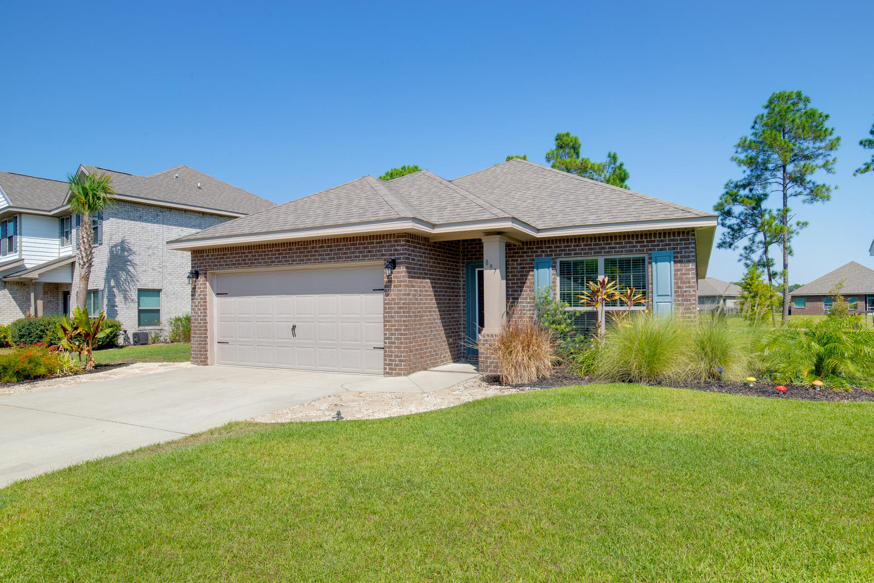Don't miss this outstanding opportunity to own your new home with a tranquil waterfront setting in beautiful Driftwood Estates, located in the highly desirable area of Santa Rosa Beach!! Minutes away from the beaches of the Emerald Coast, the community is close to Sacred Heart Hospital, one of the top 100 medical facilities in the nation. As you enter, you are greeted with hardwood floors throughout the living area. There is an open kitchen for entertaining, and a family room that leads to the back porch with a water view. Due to flex space that could be used as an office, fourth bedroom, media room or formal dining room, this home has the most functional, open and highly efficient floorplan in the community. In addition, the community amenities include a pool, basketball courts, tennis courts, fishing ponds, and a playground. An added bonus is an electric fence surrounding the back of the property and there is availability for the seller to gift collars as well for your pets.  The residence is only a short drive from outstanding shopping, entertainment, and world-renowned dining at Grand Boulevard.   Providing an "outstanding quality of life", come see it now, call it home, and love it forever!