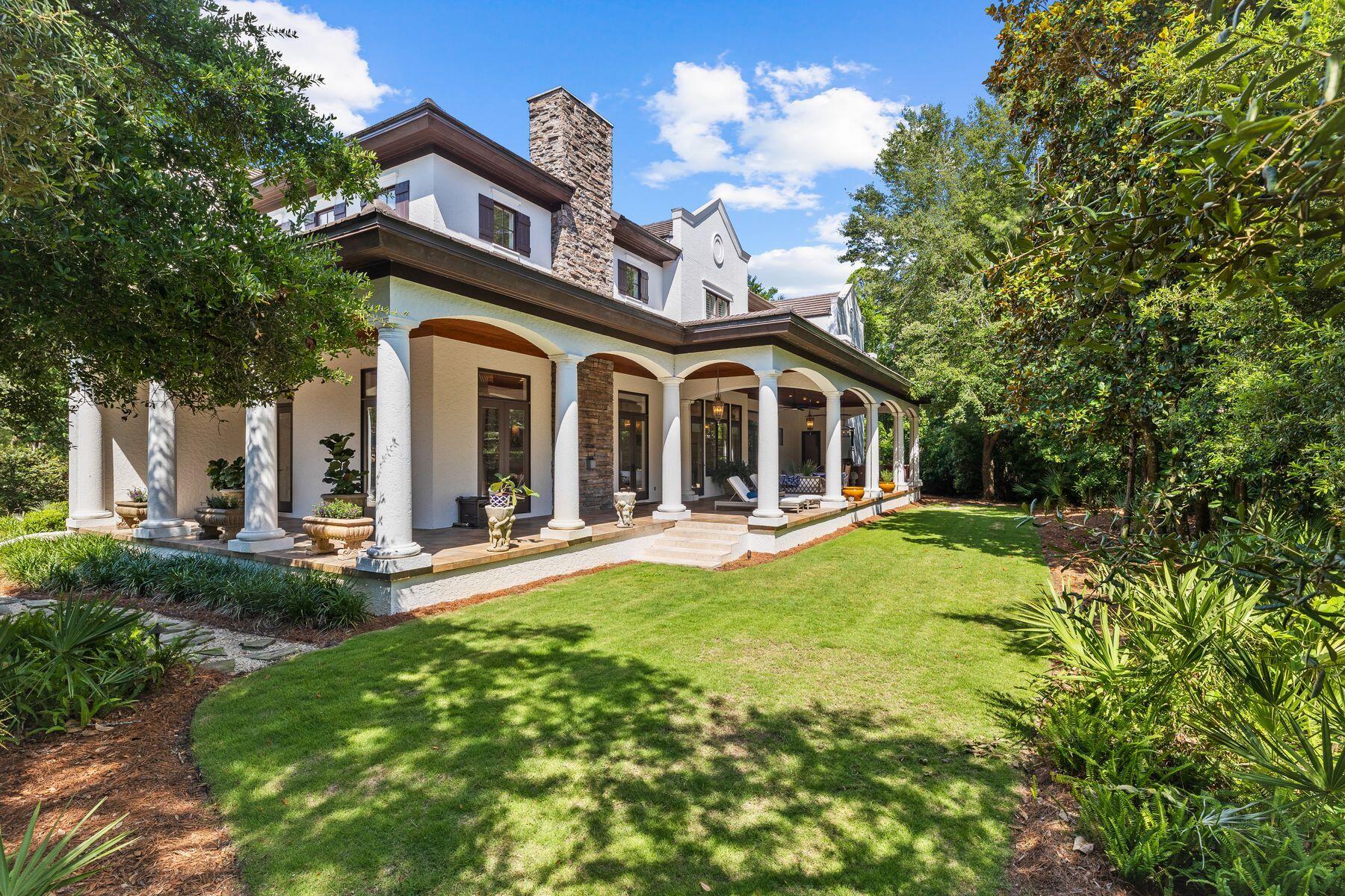 Welcome to your oasis of luxury living in Burnt Pine, an exclusive enclave within Sandestin Golf and Beach Resort. This exquisite residence spans 5,353 square feet of carefully crafted design, offering the epitome of comfort and sophistication. Upon entering, you are greeted by the grandeur that defines this home, a two-story living room with custom Corbett lighting that seamlessly flows to the expansive outdoor living area. Designed for entertaining, this outdoor space boasts Restoration Hardware furnishings and a summer kitchen equipped with a gas grill, sink, wine fridge, and beverage cooler, all framed by lush landscaping enhancing the privacy and serene ambiance. The heart of this home is its gourmet kitchen, featuring double ovens, double dishwashers, gas range, Quartzite countertops and oversized center island inviting culinary creativity. Whether hosting intimate gatherings or large soirées, this space effortlessly caters to your every need. With four bedrooms, four full bathrooms and two powder bathrooms, including two primary suitesone conveniently located on the first floorthis home offers unparalleled privacy and comfort. The second-floor primary suite is a haven unto itself, featuring vaulted ceilings, a spacious custom closet with ample storage, and an en-suite bathroom with a steam shower designed for indulgence. For those who appreciate the finer details, an office adorned with a wood accent ceiling offers a serene workspace bathed in natural light, with a private balcony. Practicality meets luxury with a large laundry room on the first floor and an additional laundry room on the second floor, providing both functionality and convenience. Recent updates include a newly replaced roof and freshly painted exterior. Additional features include an elevator, a two-car plus golf cart garage with mature trees providing a picturesque canopy over the driveway. Experience the pinnacle of luxury living in this meticulously designed home, where every detail has been thoughtfully curated to exceed your expectations. Burnt Pine is a gated, upscale, non-rental community within Sandestin Golf and Beach Resort. Residents have access to championship golf courses, tennis, the beach, a marina, entertainment, shopping and upscale dining. For true golf cart community living, Grand Boulevard is just a few minutes away, providing access to high-end shopping, restaurants and entertainment.