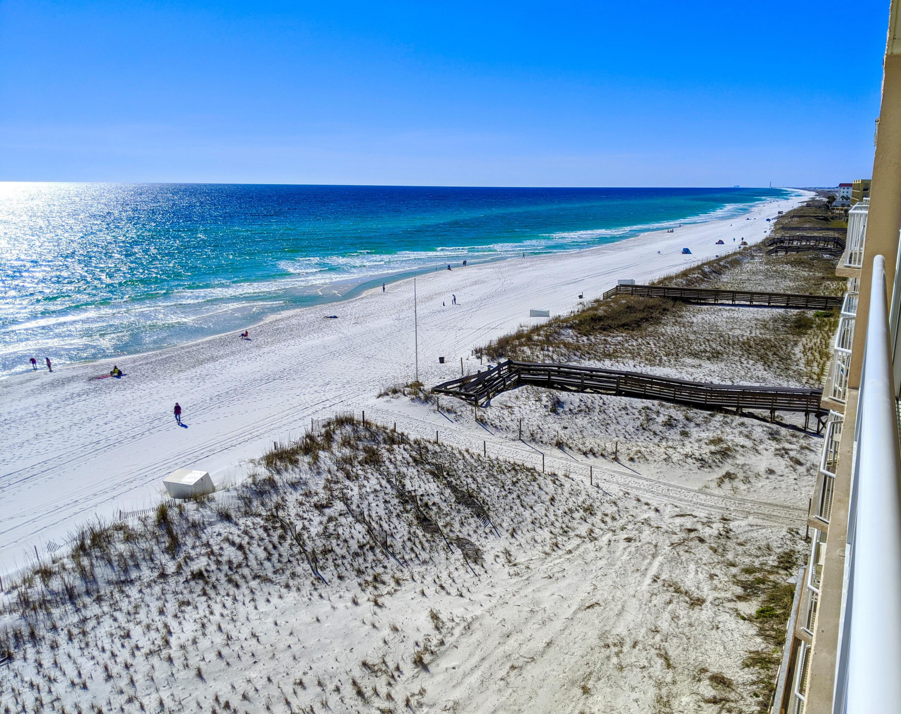 ISLAND ECHOS **Unit 6E  This is a beautiful, updated unit in popular Island Echos.  Gulf front with spectacular views of the Gulf of Mexico.  Located on the beach on Okaloosa Island.  Master bedroom has two queen sized beds; second bedroom has one queen sized bed.  There's also a queen sized pull out sofa in the living room.  Sleeps 8.  Modern decor with a breakfast bar.  LVF Wood looking floors throughout.  Amenities include:  Gulf front pool (seasonally heated) and shuffleboard, lighted tennis/pickleball court, exercise room, party room, plenty of parking.  Gated community.  Great rental or perfect for a second home.

Buyer to verify all property data~