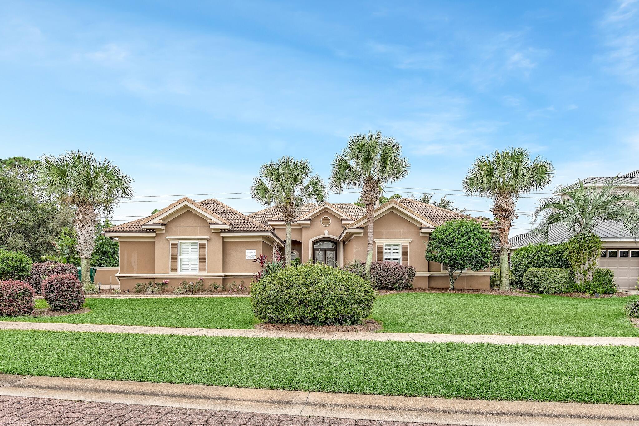 Exceptional opportunity abounds with this gorgeous 3,454 sqft, 5 bedroom rental machine ideally located on Scenic Highway 98 within the beachside gated community of Destiny East.  This rental magnet abounds with over $140,000 + YTD gross annual rental income and availability for additional bookings. Surrounded by a natural greenbelt and walking paths, providing a sense of privacy and seclusion, yet close proximity to the lakefront community pool and beach access. Offering an exemplary private pool located in the front courtyard, spacious screened in porch located in the backyard, an open floor plan with two master suites, and two separate living areas. Notable features include plantation shutters, trey ceilings, triple crown molding, gas stove, and a 2.5 car garage (golf cart parking) with a separate entrance door. The beautiful white sandy beaches are just a short stroll or a golf cart ride away.  This luxury home would make an ideal primary, secondary, or investment property. 
The Destiny East community offers two pools, tennis courts, basketball court, spa, fitness center, iMax theatre, clubhouse, grilling area, and playground. 
Copy and paste the link for additional information: https://www.sugarpalmvacationrentals.com/Destin-Florida-Vacation-Rental/DestinedForTranquility