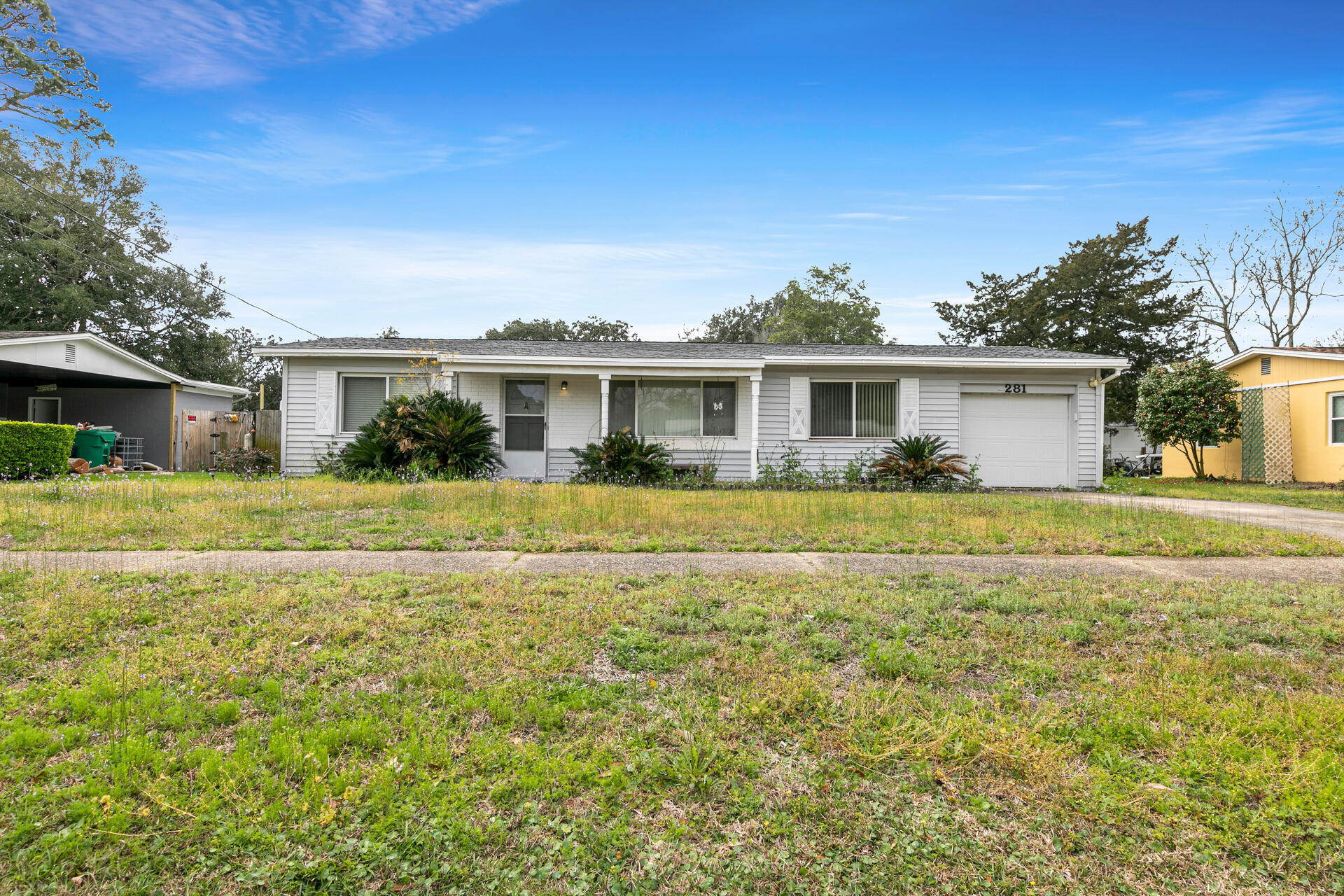 Want an AFFORDABLE Home TO MAKE YOUR OWN w/NEW ROOF PRIOR TO CLOSING?! You found it. Grab this opportunity to transform 1396 SF into your dream home or ideal rental property.  Multiple Living Spaces, formal dining area plus a large sunroom give everyone a place to call their own.   The Master BR, w/sliding glass door into the sunroom, features an en suite master bathroom w/shower & vanity. Two add'l BRs are conveniently located to a shared full bathroom w/combination tub/shower. The spacious fenced back yard provides plenty of space for a pool & for your favorite 4 legged friend to play.  1 car garage, exterior shed & NO HOA means plenty of space for boat & toys.  4 yr HVAC & 6 yr HWH provide peace of Mind. (MORE) Full sized washer & dryer convey with the sale of the home. With a little love you can make this your dream home, or next investment property! Best of ALL, Location, Location, Location.... Approx. 5.3 miles to the Beach, 2.3 miles to Hurlburt Field Main Gate, & 10.2 Miles to Eglin AFB Main Gate. Close location to Shopping, Dining, & All the Fun on the Emerald Coast.

Don't Miss This Opportunity. Call to set-up An In-person or Virtual Showing.