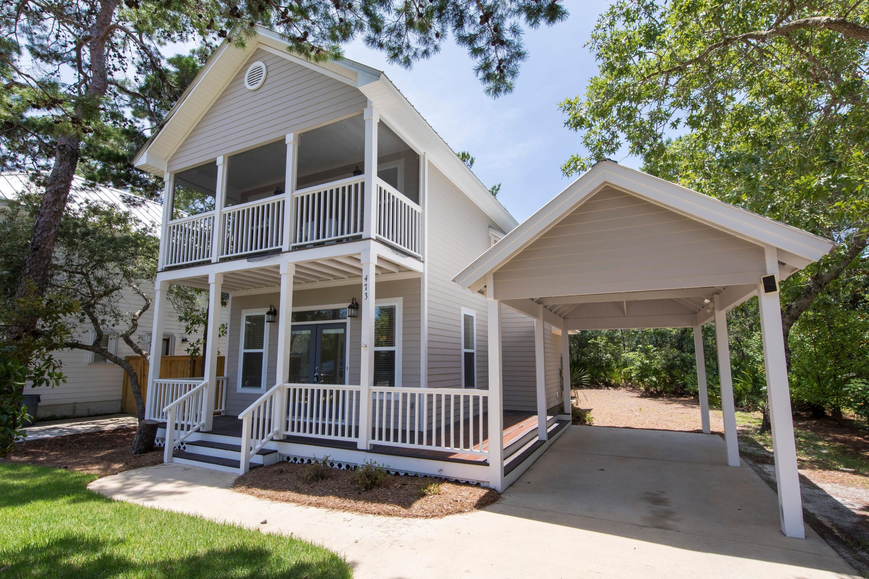 DEEDED BEACH ACCESS ! Motivated Seller!! This Classic Florida Cottage provides peaceful serenity in walking distance to the beach. The 3 bedroom, 3 bath home is located on the East end of 30A in a quiet neighborhood of Whites Gulfview and just a short walk or bike ride to the beach. The lst floor features a guest bedoom with full size bath, laundry room, spacious kitchen with breakfast bar, large living and dining areas. On the 2nd level is the large master bedroom, with his and her closets and ensuite. You will enjoy the views from the screened in porch which leads off the master. There is also an additional guest bedroom with full bath on the 2nd floor. Located close to Alys Beach, Rosemary Beach and Seacrest Beach this home is perfect for full time living, second home or could be a vacation rental. Large covered front porch spanning the entire width of the home provides plenty of space for enjoying peaceful evenings. All data and dimensions to be verified by buyer.
