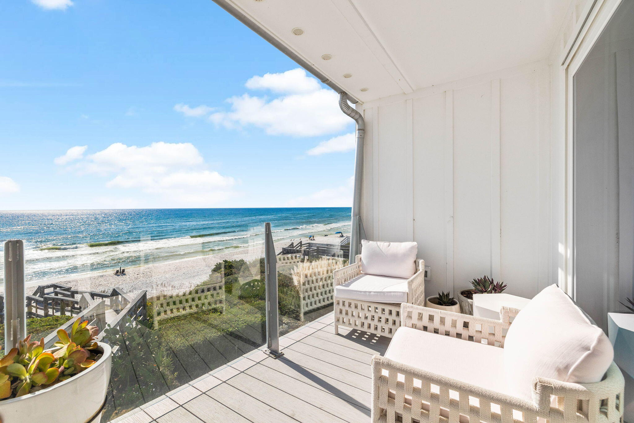Welcome to your dream gulf-front townhouse located on the coveted 30A, where luxury meets the beauty of nature! This fully remodeled gem boasts stunning views and direct access to the pristine sugar-white sands. The spacious master bedroom offers a serene retreat, complete with floor-to-ceiling windows that frame breathtaking sunsets over the Gulf. Enjoy the convenience of an en suite bath, featuring elegant finishes and modern amenities. An inviting loft space provides additional room for a children's retreat. Throughout the home, you'll find thoughtful upgrades that enhance both style and functionality, from high-end appliances in the gourmet kitchen to tasteful decor in the open-concept living areas. Whether you're sipping coffee on the balcony or enjoying a stroll on the beach, this townhouse is the perfect blend of luxury and coastal charm. Experience the ultimate beachfront lifestyle!