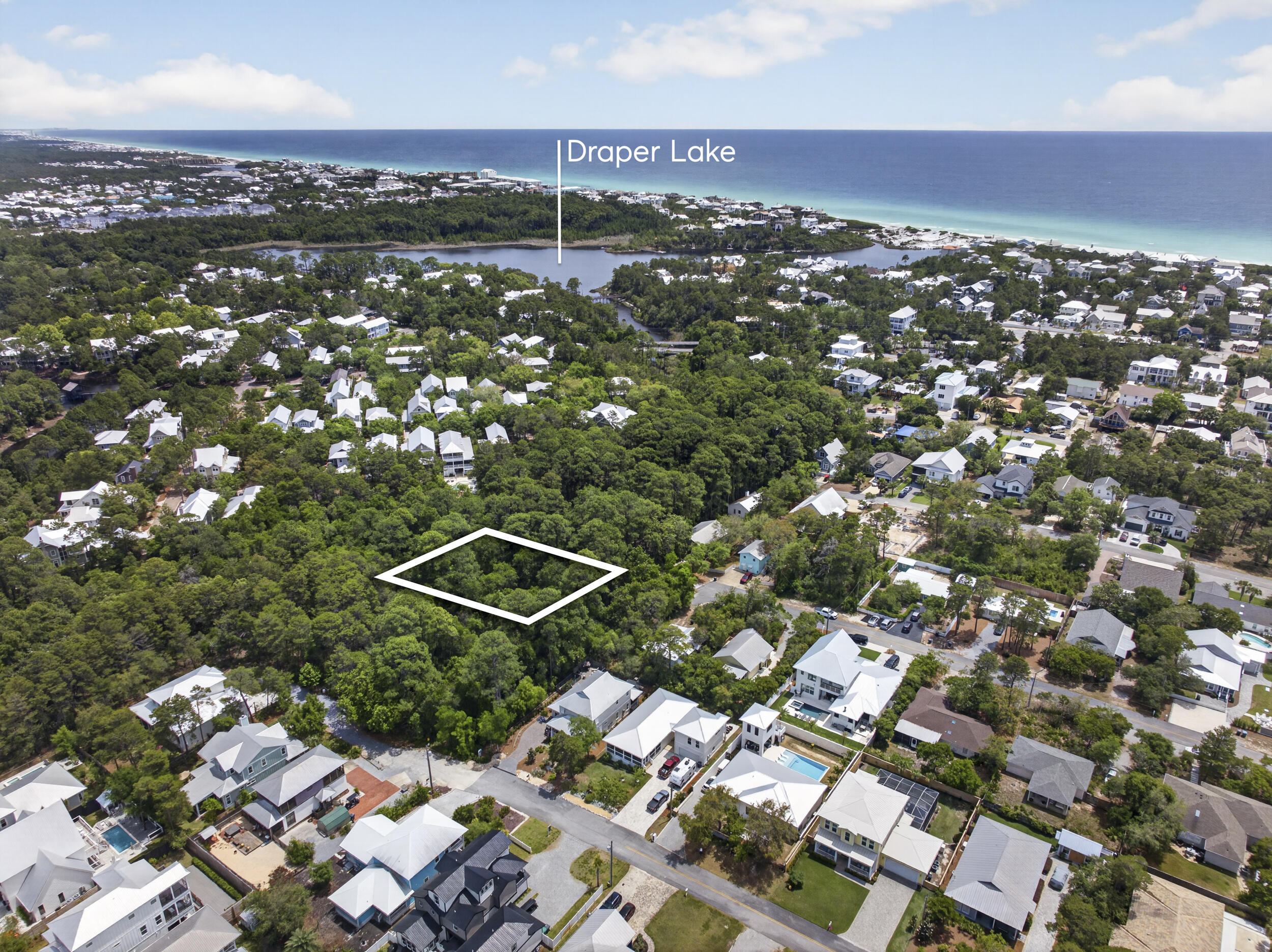 Great location! This oversized lot along 30A is conveniently located close to the beach with no HOA. Enjoy the rare opportunity of two lots in one.