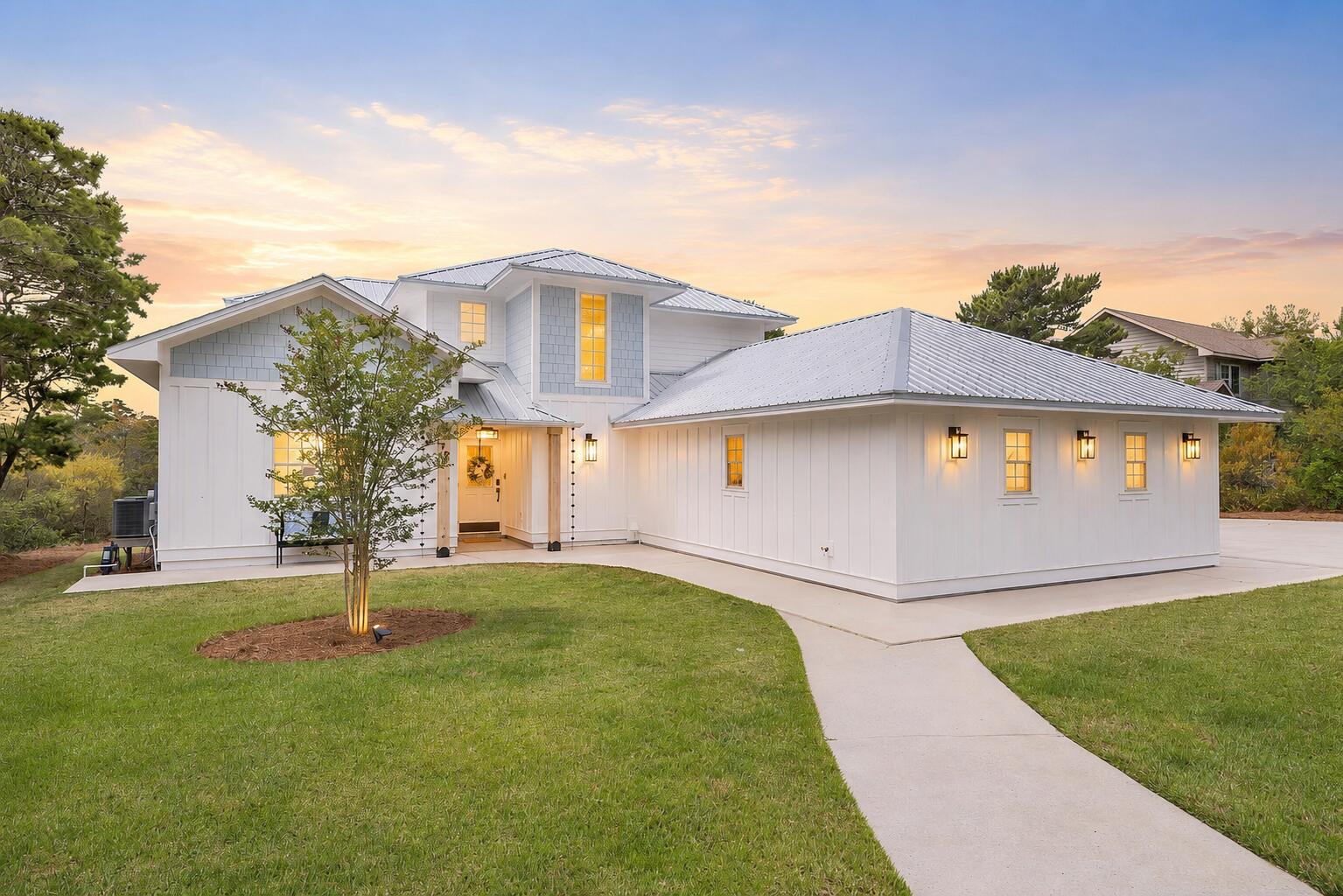Excellent investment opportunity on a quaint street in a luxury neighborhood on 30A with no HOA restrictions! This gorgeous, 4 bedroom, 3.5 bath home is a great value at this price point and is surrounded by luxury $3M+ homes. It boasts a large 0.58 acre lot in the heart of Blue Mountain Beach. This residence can be your full-time 30A home, pure second home or top-producing rental property with rental income projections at $93K and cash on cash return projections at 4% per year. The property has a huge yard with room for a pool, ample parking in the long driveway, two+ car garage & peaceful backyard. This prominent escape has tremendous curb appeal and a great floor plan with two separate living rooms and a primary suite on the first level. In addition, you have a dining room as well as a breakfast area by the kitchen. On the second level, there are 3 bedrooms & 2 full bathrooms. The home has a nice window package allowing for tons of natural light to pour in. The main living room has vaulted ceilings. The oversized two-car garage has a lockable storage room running the full length of the garage. The property has smart home features, solid core wood doors and excellent storage. The exterior has been upgraded with a total refreshment in 2025. 79 W Blue Coral Drive is easily walkable to dining, shopping and entertainment options. This property offers ultimate convenience being just a quick 5 minute golf cart ride from the beach, 5 minutes from Gulf Place and 10 minutes from Grayton Beach. Explore this sanctuary designed for relaxation, connection and unforgettable memories on the coast!