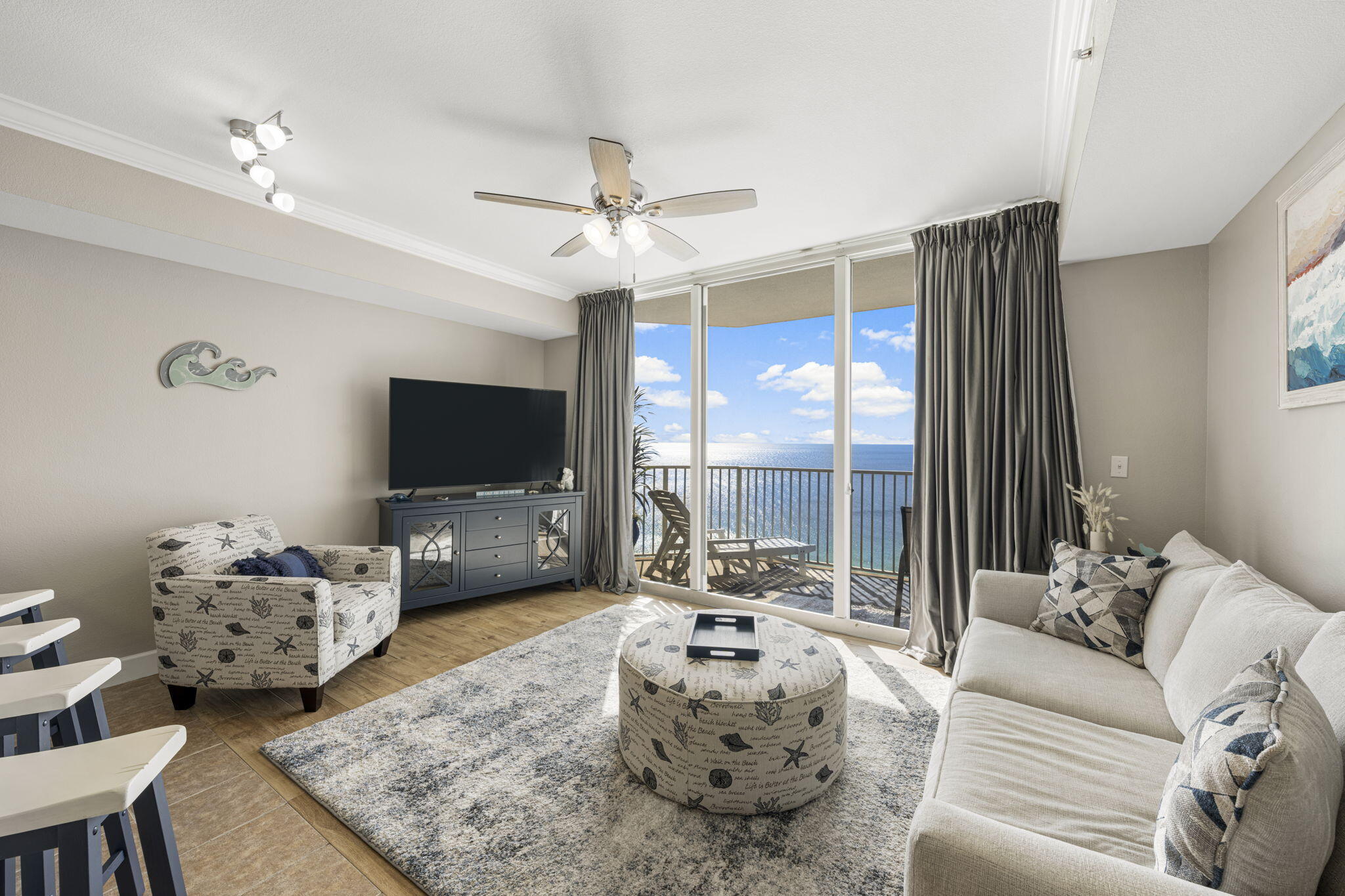Welcome to this beautifully remodeled ''F'' plan unit at Tidewater Beach Resort, offering 1 bedroom, 2 full baths, and a bonus bunk room--perfect for families or maximizing rental income. This unit is fully furnished with all-new coastal décor and stylish furniture, creating a relaxing beach retreat with modern charm. Whether you're looking for a turnkey investment or a personal getaway, this condo is an ideal fit. $35K 2024 and $41k 2025 with owner stays, leaving plenty of opportunity to increase revenue. Located in one of Panama City Beach's premier resorts, Tidewater offers top-tier amenities including two lagoon-style outdoor pools, a heated indoor pool, a private movie theater, a fitness center, and more.