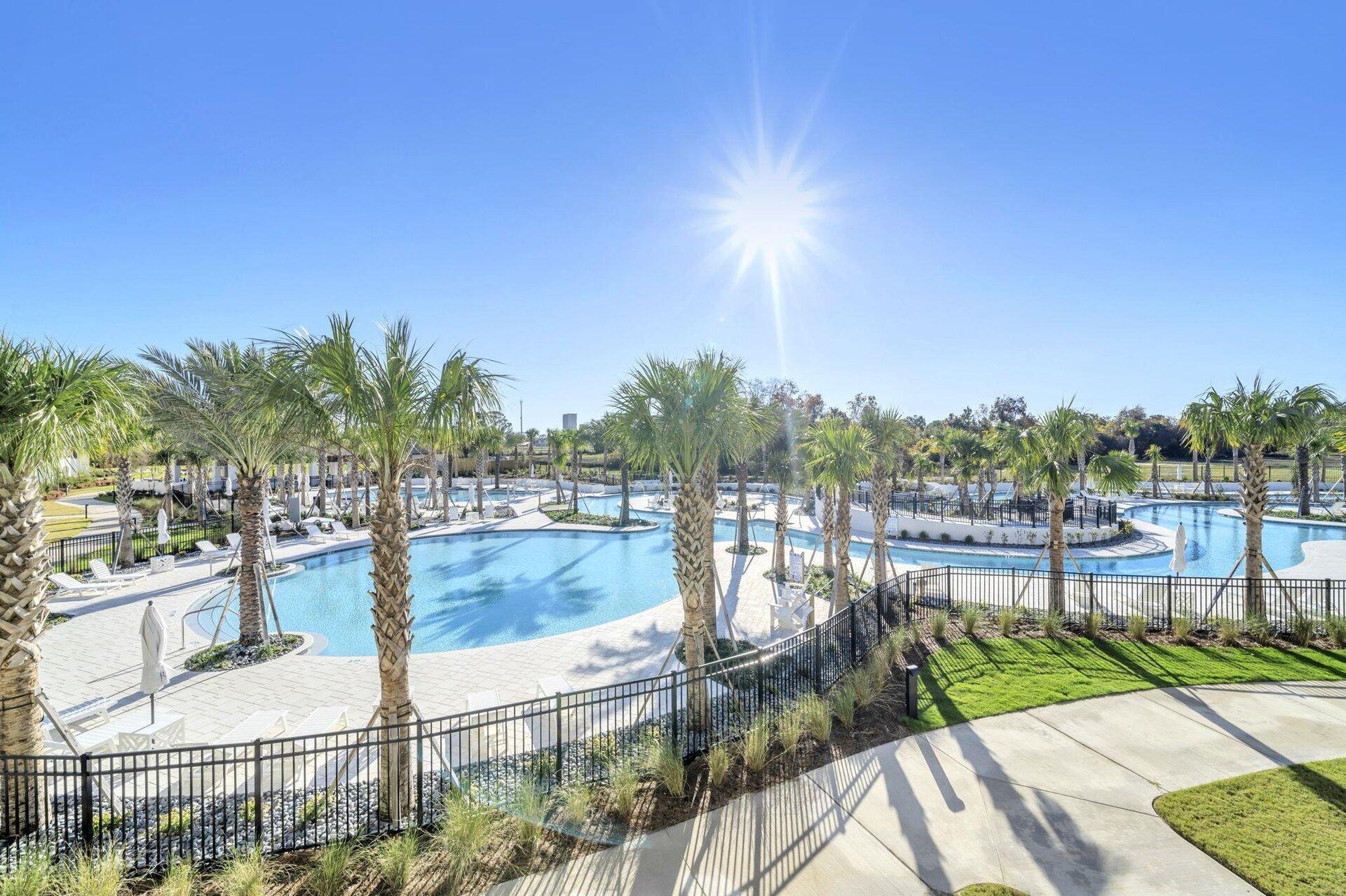 Experience refined coastal living at The Grove at Seascape, a premier Mediterranean-style resort in Miramar Beach. This fully professionally furnished 1BR/2BA condo with a custom bunk room blends upscale design with strong investment potential. Features include 10-ft ceilings, porcelain tiles and luxury vinyl plank flooring, and a chef-inspired kitchen with quartz countertops, shaker cabinetry, and Bosch stainless steel appliances with a gas range. The open layout flows to a private balcony overlooking the resort's Aquatic gardens, showcasing pools, a lazy river, and lush tropical landscaping. This unit is ideally positioned near the pool and the BBQ grill area for optimal convenience and rental appeal. Enjoy exclusive access to 2000+ft of private white-sand beach, along with golf, tennis.