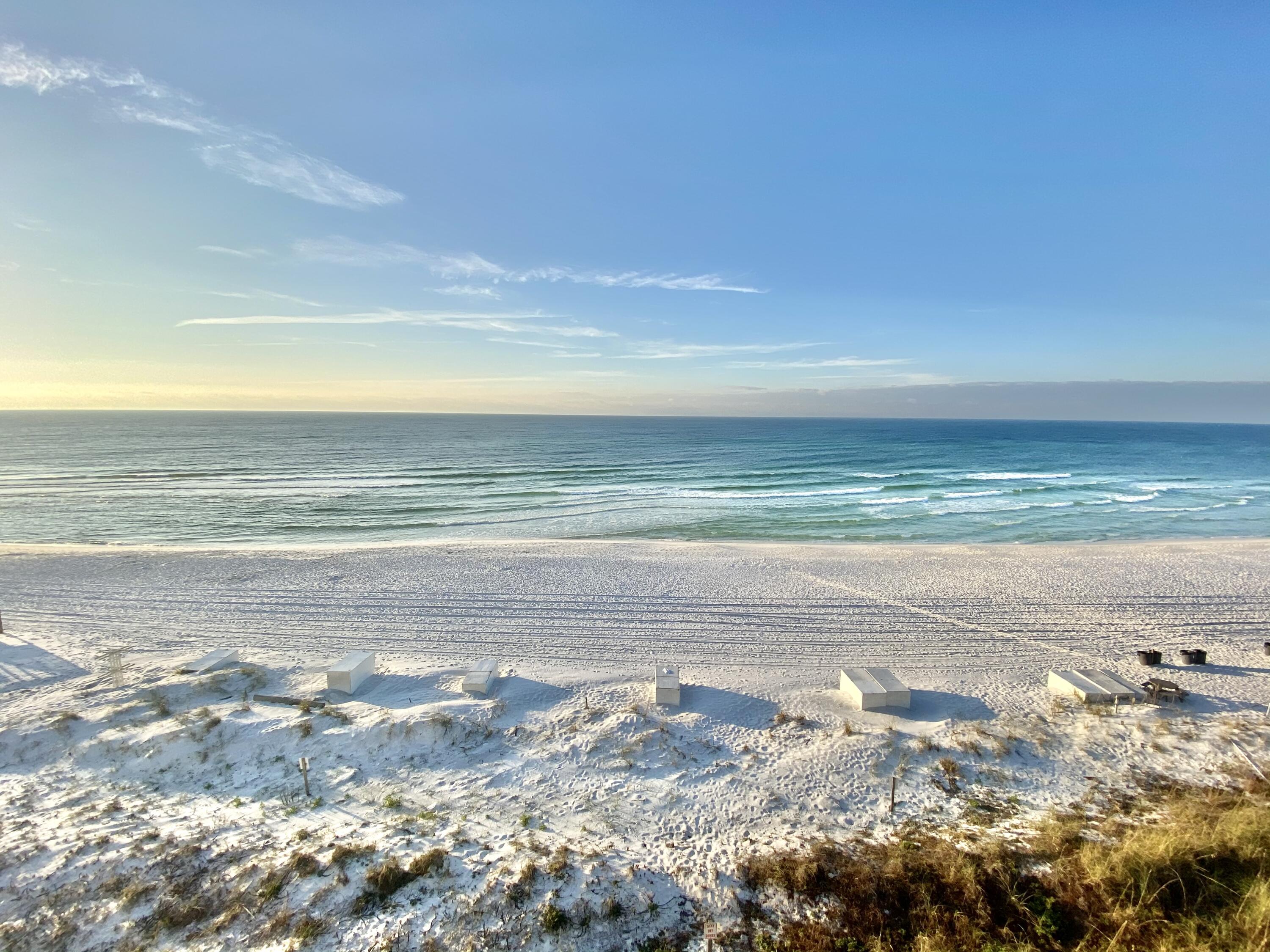 Waterscape B518 is a well appointed 1BR/2BA condo offering clear, unobstructed sightlines above the luscious palms of Waterscape.  The unit features morning sun on the balcony and cool evening breezes that create perfect coastal harmony. From sunrise coffee to sunset relaxation, this elevated vantage point delivers both serenity and scenery. Your piece of paradise is right here!  Come check it out!
Waterscape is one of the most popular resorts in the Destin/Ft. Walton Beach area.  The pool deck features waterpark-like amenities to include a lazy river, pirate ship slide, splash pad, heated pool, hot tubs, poolside tiki hut, and so much more.  The unit stays busy during all seasons. As such, it makes a great investment property, and is also perfect for personal use.
