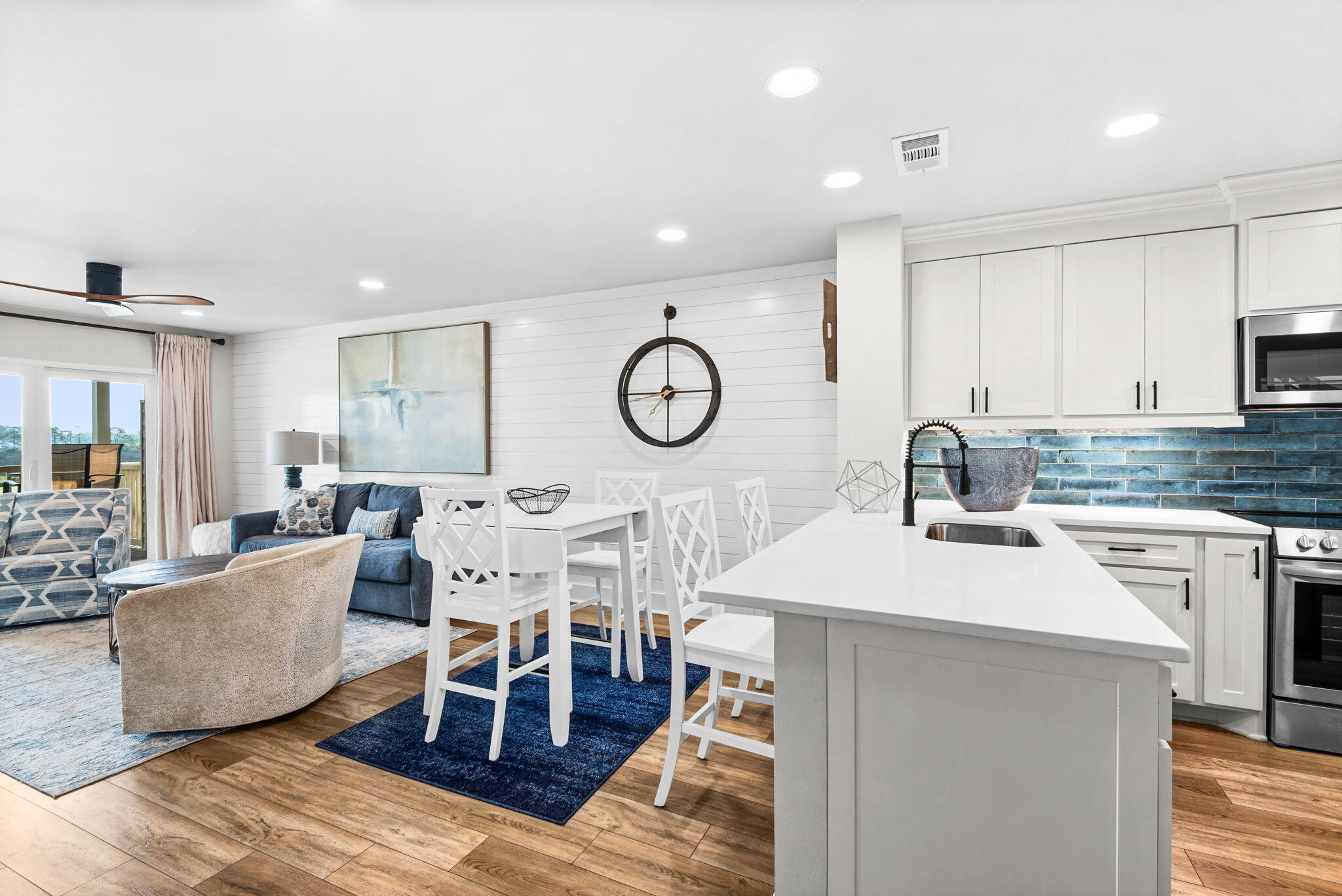 Views abound - Bay, Marina ,and  golf course perfect for watching weekly fireworks too! Beautifully updated first floor condo within the Sandestin Golf & Beach Resort features open living space, lvp flooring throughout, kitchen appliances, recently updated, new a/c March 2021 and a covered porch with spectacular views of the Choctawhatchee Bay. This coastal comfy unit is a perfect full time residence, beach getaway or vacation rental property.
All of this and some of the world's most beautiful beaches, championship golf courses, tennis, marina, spas, restaurants, and live entertainment a walk, bike, tram or golf cart ride away!