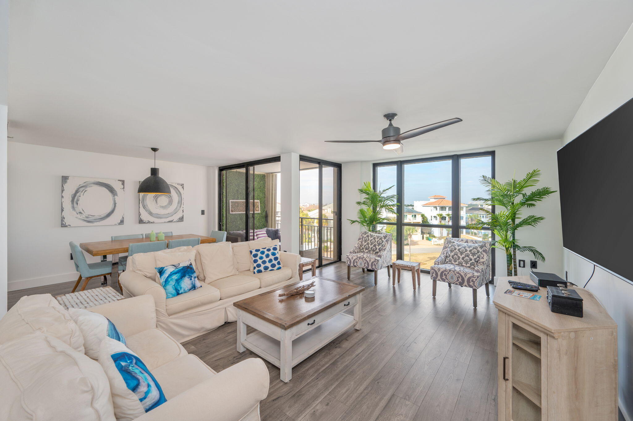 Assumable 2.375% VA Loan - Beachside Bliss with Built-In Savings

This updated 2BR/2BA condo at The Enclave offers private beach access, a pool, tennis courts, and more, plus a rare assumable VA loan at 2.375% for qualified buyers. Perched on the 5th floor with floor-to-ceiling windows, the unit features LVP flooring, a spacious great room, stylish kitchen with granite counters, and comes fully furnished. Enjoy a smart split layout, walk-in closet, private laundry and owner's closet, and turnkey comfort. Steps to dining, shopping, and bike paths. Don't miss this opportunity to own in paradise with comfortable monthly payments. Ideal for both personal use and rental potential, this condo offers a true turnkey opportunity in one of Destin's most desirable beachfront communities. The unit includes a private, lockable owner's closet for added storage and convenience, along with a spacious pantry rarely found in similar floorplans. Covered owner parking, elevator access, and additional on-site storage make ownership easy and comfortable. The Enclave is well-known for its strong amenity package and convenient beach lifestyle, with community laundry available for guests on select floors. A great option for buyers seeking low-maintenance coastal living with excellent versatility.