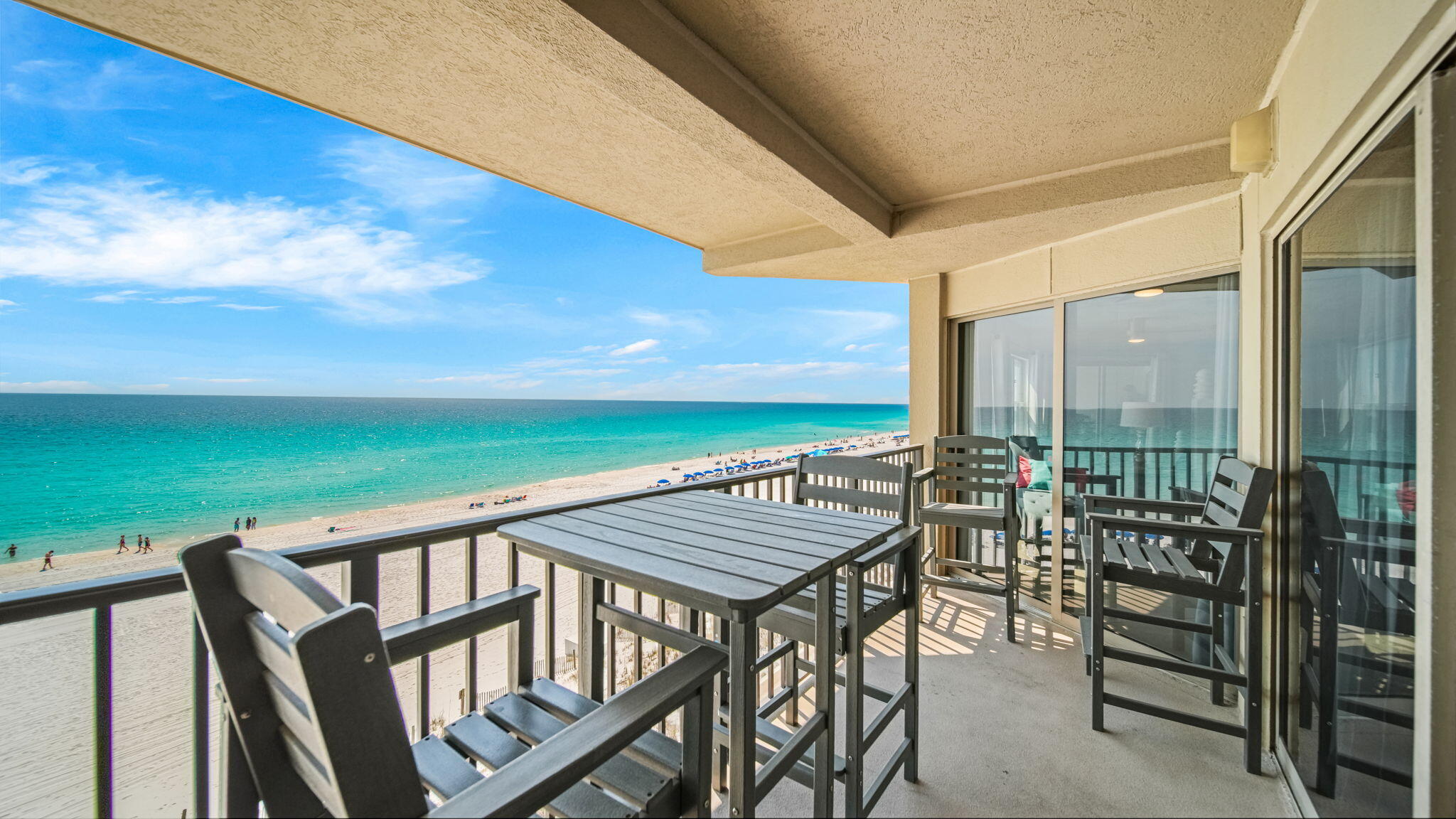 Wake up to the Gulf every morning! Unit 5005 at Emerald Towers West is a beautifully updated three-bedroom beachfront retreat on Okaloosa Island, offering sweeping Gulf views and a private balcony perfectly positioned for relaxing and watching the emerald waves roll in. Inside, refined finishes and a thoughtful layout make this an ideal escape for coastal living or entertaining. Three spacious bedrooms provide room for family, guests, or rental guests. The entire HVAC system was recently replaced and it has a 12 year parts and labor transferable warranty, giving you peace of mind. And this property is approved for short-term rentals, making it a premier investment opportunity as well as a personal sanctuary. Situated right on the famous pristine white sand, this one just must be seen!
