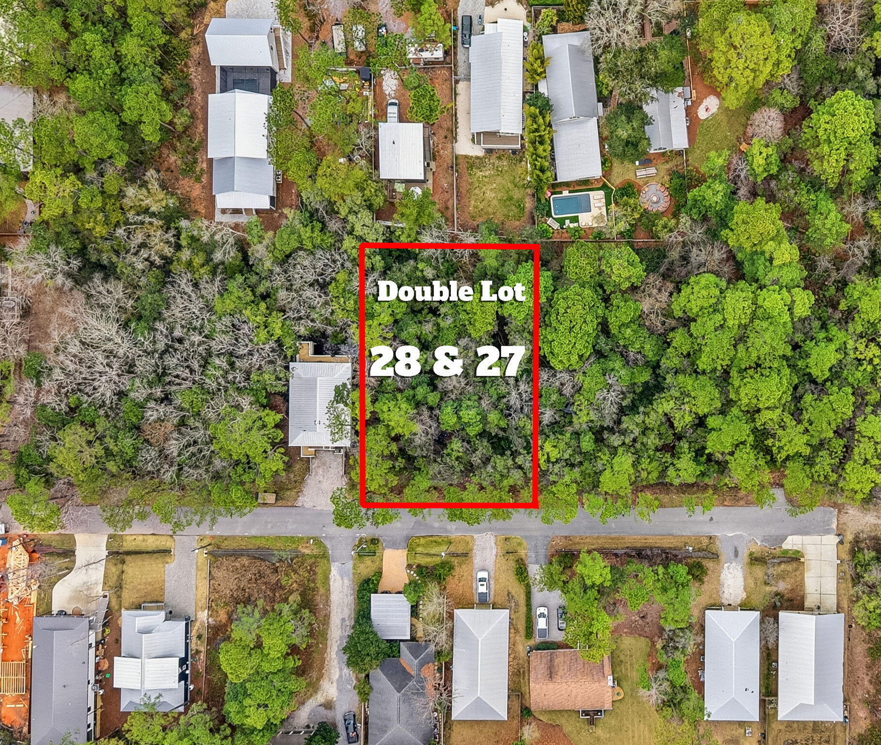 ONE OF THE FASTEST GROWING AREAS IN WALTON COUNTY - POINT WASHINGTON/MAGNOLIA BEACH.

Double lot 27/28 for $199,000.

DEVELOPERS AND BUILDERS DREAM!
Buy one double lot (lots 27 and 28) 100 feet x 150 feet and two single lots.
Lot 26 (single lot) 50 feet x 150 feet.
Lot 25 (single lot) 50 feet x 150 feet.
All 3 lots combined are 200 feet x 150 feet or 0.69 acres.

The lots can be sold separately.
Double lot 27/28 for $199,000
Lot 26 for $99,000
Lot 25 for $99,000
Or, all 3 combined for a discount of $359,995.
