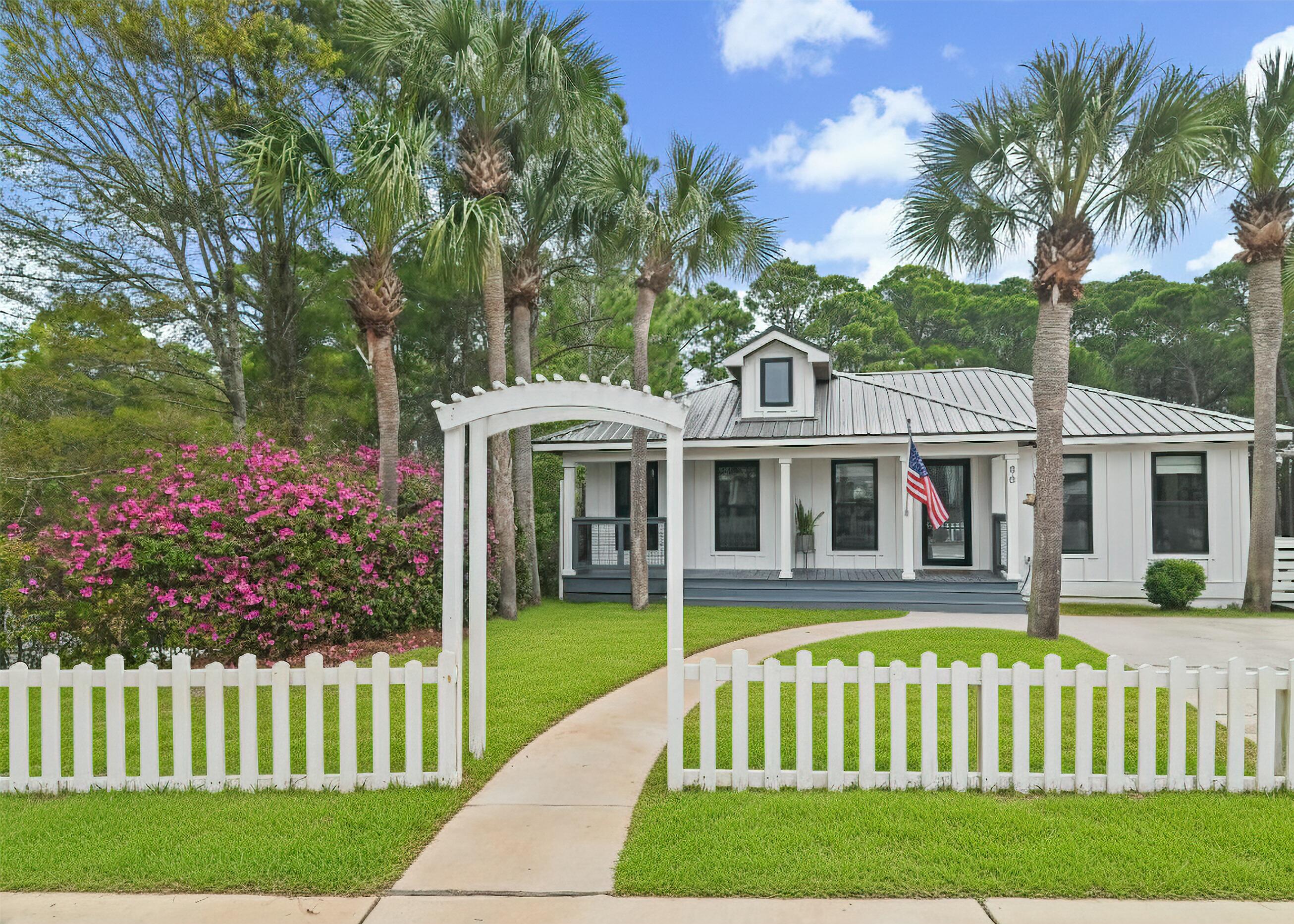 Immaculate, custom home in the desirable neighborhood of rental restricted Sea Dunes off of 30A. Nestled in a serene and peaceful rental restricted neighborhood, this charming beautifully remodeled beach cottage is the perfect oasis for those seeking a primary or second home near the beach. Situated just a short stroll away from beach access, this property offers the best of coastal living, with a NEW roof, NEW siding, NEW windows and gorgeous NEW iron and glass doors (2022). Beautifully renovated kitchen and bathrooms located next to THREE coveted public beach access points along 30A. This home is a quick walk to the beach or two minute golf cart ride.
The separate casita in the backyard serves as an excellent office space, art studio or guest quarters. The spacious backyard has ample space for enjoying the outdoors with a deck, screened in back porch and firepit making it the ultimate in outdoor living.

Located on the West end of the Scenic 30A corridor, this location is undeniably most convenient to South Walton County's favored commercial conveniences, shopping & restaurant districts, such as Grand Boulevard, Sacred Heart Hospital, and a phenomenal state park known as Topsail State Park, which offers guests 1,600 acres of indigenous forest, 3-miles of native, protected beach, and hiking & biking trails.

The recently remodeled Santa Rosa Beach and Golf Club is less than 1/2 a mile away. Santa Rosa Golf & Beach Club is the only member owned golf course and private beach club located on scenic Highway 30A. Referred to as the 'Purest Golf in the Florida Panhandle,' by Golf Magazine, the course offers a fair challenge and unique character.
Are you ready to start you 30A beach life? Please inquire for further details and to schedule a private showing.
