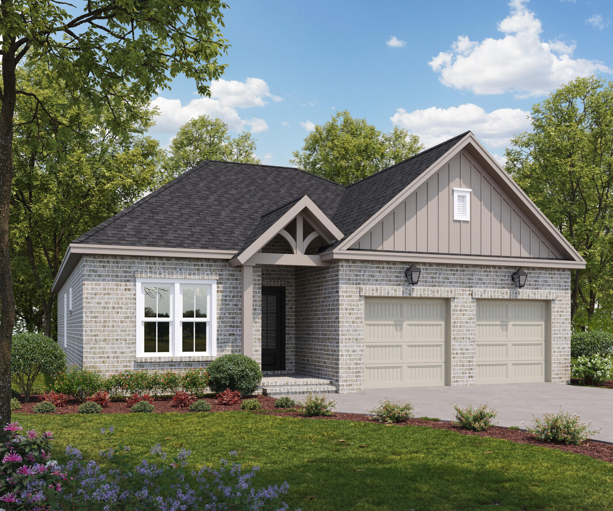 Discover the Elizabeth Plan in Addie's Place, where timeless brick architecture meets modern comfort. This 2,707 sq. ft. home offers 3 bedrooms, 3.5 baths, and an oversized 2-car garage. The open layout features a spacious family room flowing into the dining area and gourmet kitchen with custom cabinetry and quartz countertops. The owner's suite includes dual vanities, a walk-in shower, and a large closet. Upstairs, a versatile bonus room adds flexible living space. A covered rear porch extends outdoor living, and the brick exterior provides lasting curb appeal. Located in desirable Bluewater Bay, close to schools, shopping, dining, and Emerald Coast beaches.