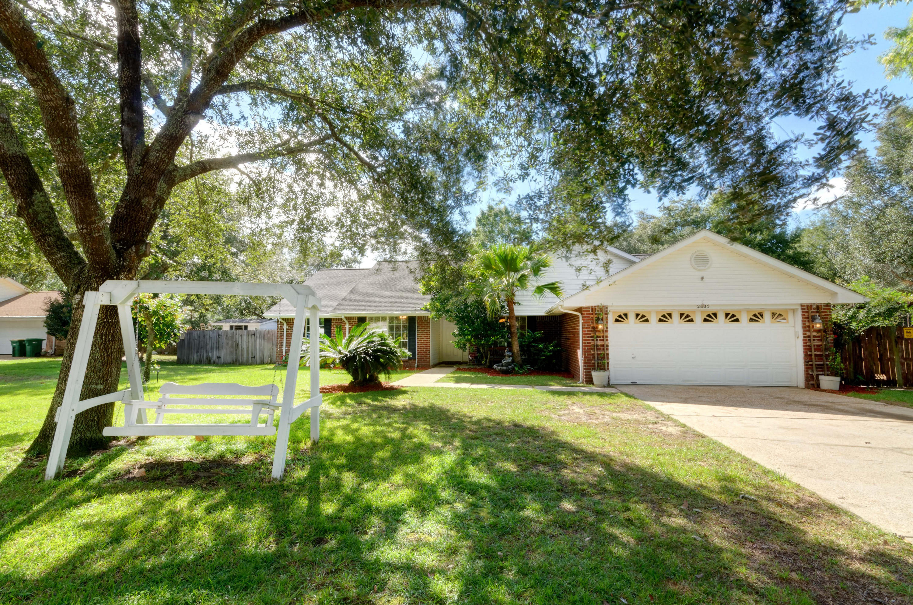 Quiet setting nestled at the end of a cul-de-sac with large Oak trees. This very popular 4 bed 2 bath home features space living area with formal dining room and a spacious den/study or playroom just off the foyer. The great room offers vaulted ceilings with wood burning fireplace and tile flooring. The kitchen offers custom cabinets, breakfast bar, new side by side refrigerator & breakfast area with views to the living room and back yard. The spacious master suite offers tile flooring w/french doors to the back patio area, double vanities, separate water closet and two walk in closets. Fresh paint throughout & new carpet! The 3 additional bedroom are all spacious, located on the other side of the home with a full bath. Out back you will find a patio w/pergola, large side yard and shed.