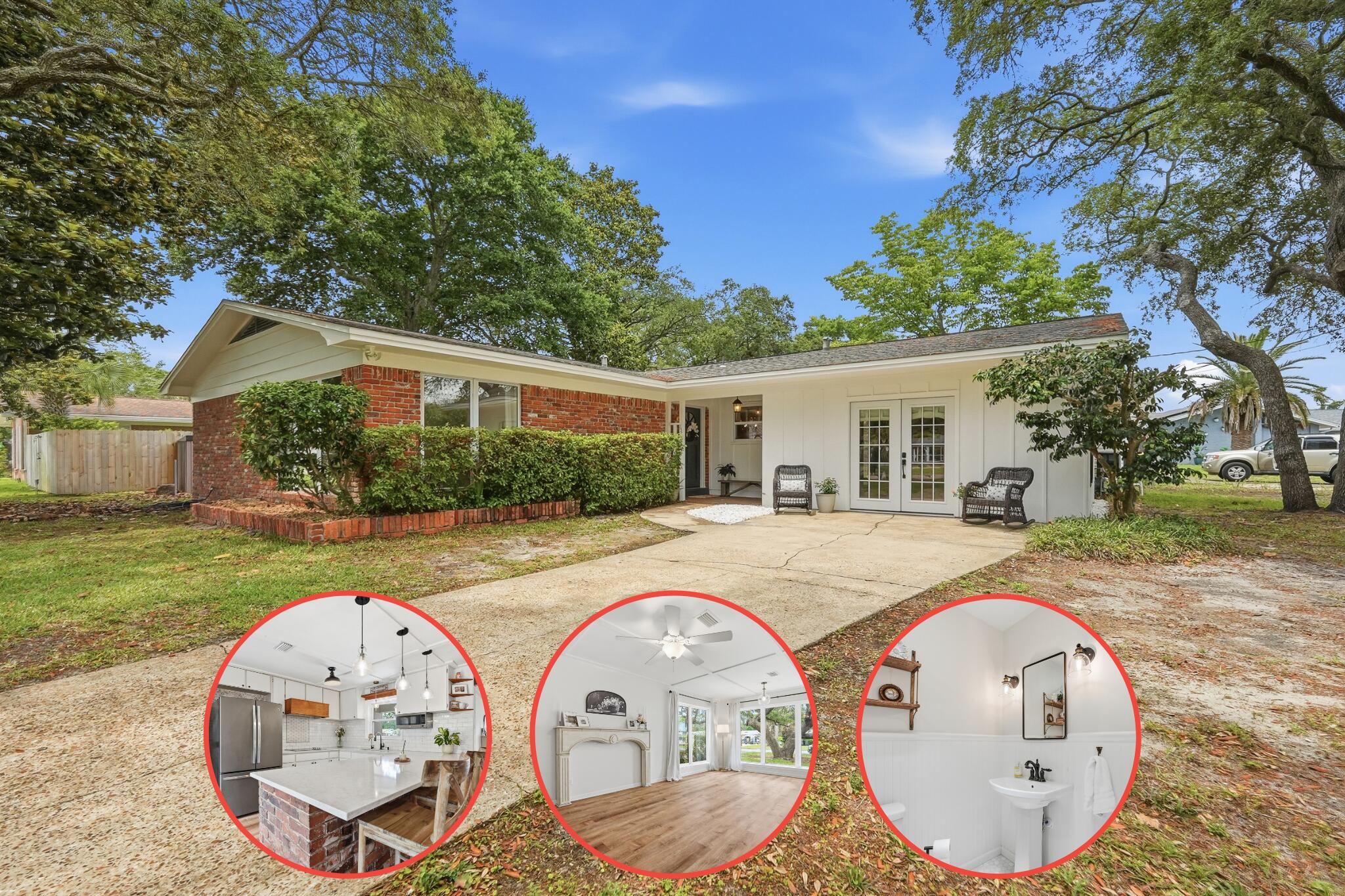 Seeking a home with trendy updates AND newer systems? This gorgeous 4 bed 2 bath situated on a corner lot beside a cul-de-sac makes for a wonderful family home! Neutral, warm wood finishes, white accents, and fun tiles are eye catching details throughout. Roof 2020, HWH 2026, HVAC 2024 and updated white vinyl windows. The kitchen features stainless steel appliances, white quartz and exposed brick base on the peninsula to preserve the charm and character. Open floor plan and stylish finishes set this property apart. Don't miss out on a peaceful and pleasant lifestyle at 233 Pleasant St that is only a short walk to the neighborhood park! Located 5 minutes from Walmart and Sams, 10 minutes from Downtown Fort Walton and the beach, 15 minutes to Hurlburt and Eglin.