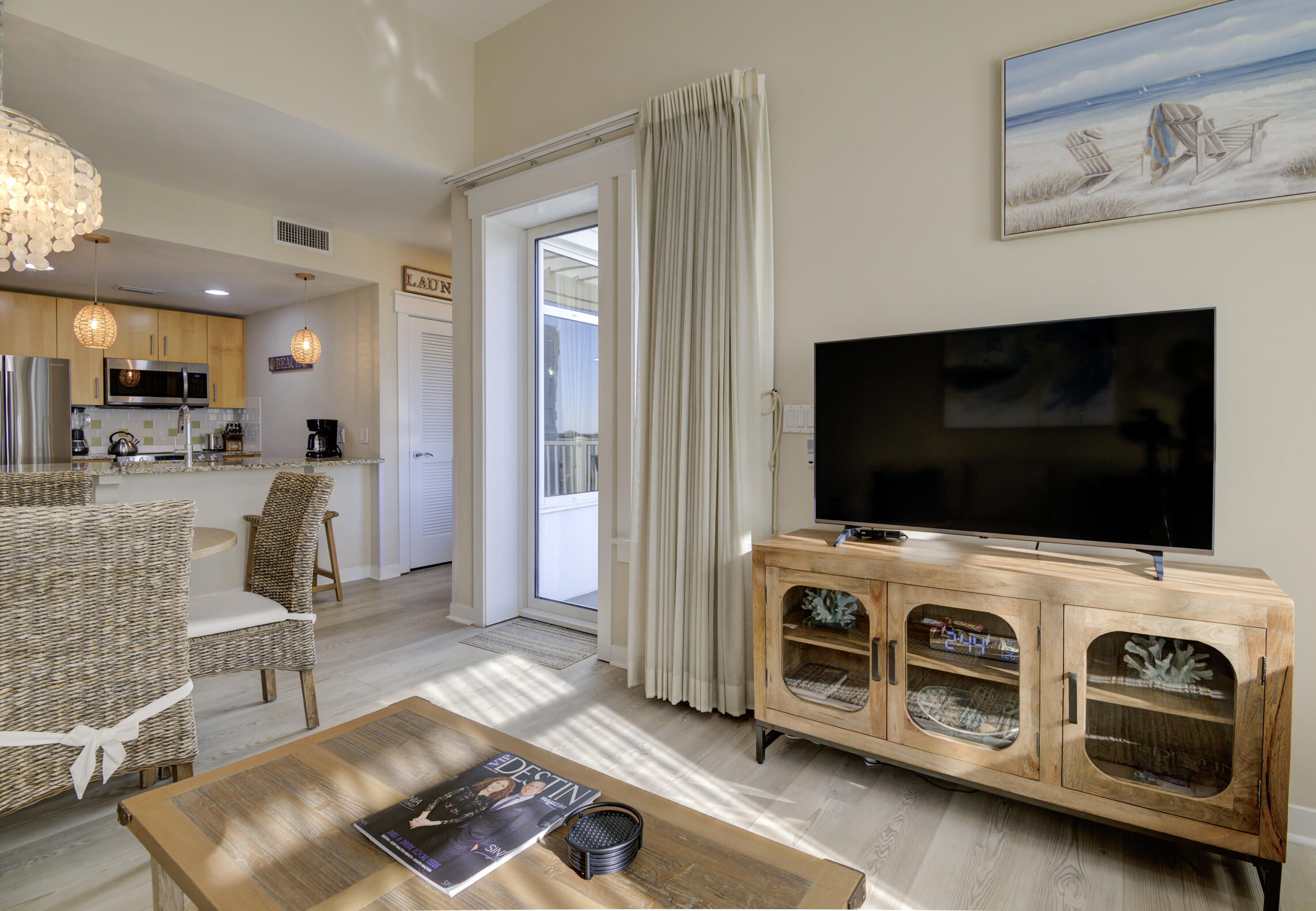 Live the Baytowne Wharf Lifestyle in Sandestin Golf & Beach Resort. Located in the heart of Sandestin, this condo offers walkable access to The Village of Baytowne Wharf--an energetic waterfront destination known for its marina, dining, boutiques, nightlife, and year-round events. Enjoy mornings along the Choctawhatchee Bay, afternoons on championship golf courses or sugar-white beaches, and evenings filled with live music, fireworks, and sunset views over the water.

This fully furnished condo offers light-filled living space within the gates of Sandestin Golf and Beach Resort in Miramar Beach. Vaulted ceilings create an open, airy feel, while large windows frame views of the resort's Grand Gardens. The floor plan is ... efficient and comfortable, with a well-appointed kitchen, spacious bedroom, and ample storage for a condo of this size. A Juliet balcony off the primary suite offers scenic views of one of the four championship golf courses. The private deck provides an inviting outdoor space to relax overlooking the lush landscaped grounds and to enjoy beautiful sunsets.

Sandestin Resort amenities include private beach access, multiple golf courses, tennis and pickleball courts, miles of walking and biking trails, a full-service marina, and resort transportation throughout the property. Whether as a primary residence, second home, or investment opportunity, Baytowne Wharf delivers a true lock-and-leave coastal lifestyle with endless recreation, entertainment, and dining just steps from your door. Experience the best of resort living on Florida's Emerald Coast.