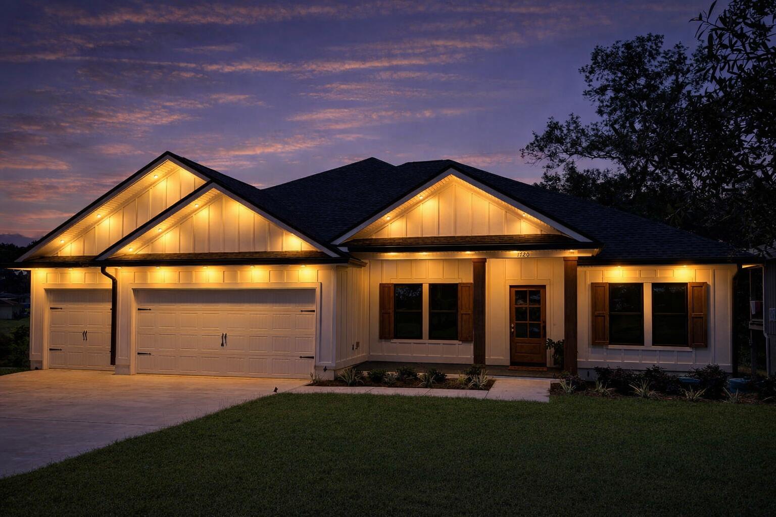 Contingency offer has expired & we're thrilled to welcome fresh offers! Fast closing is absolutely possible. BUILDER is offering incredible buyer incentives that includes $14,400 towards buyers closing costs & builder pays doc stamps, title & final survey. Fence, Blinds & fridge included with acceptable offer. PLUS $1200 ANY BUCKS that can be used towards a rate buy down, washer & dryer or any other lender allowable. New, efficient, with builder warranty plus an additional year of systems coverage provided by the builder for added peace of mind. No HOA. Enjoy the convenience of the Edrehi-Swift Bayou Boat Ramp directly across the street. Central Location: approx. 16 miles to Destin, 15 miles to Eglin AFB, and 14 miles to Duke Field, with nearby shopping, dining, and everyday conveniences. Beautiful modern farmhouse with board and batten siding and warm cedar accents. This 5-bedroom, 3-bath, 3 car garage homes open split floor plan is designed for comfort, style, and easy entertaining. The versatile 5th bedroom works perfectly as an office, playroom, or guest suite. Interior Highlights: LVP flooring throughout, Tiled laundry room with upper cabinetry, SPA LIKE primary ensuite with floor to ceiling tiling, Gas package: connections for tankless water heater, furnace, range, dryer & patio stub, Bronze impact windows, Stainless appliances including side by side fridge, Quartz countertops, Custom drop zone in mudroom, and Irrigation system and fully landscaped yard.  Step outside to a 27' x 8' screened in back patio with French doors -- perfect for morning coffee or evening gatherings.