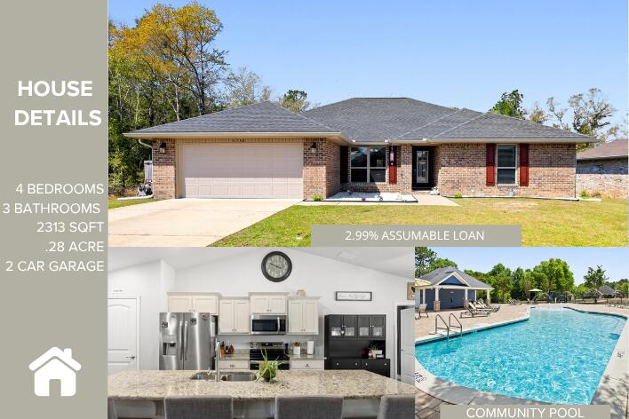 LOOK!!!! - $10,000 Price Improvement. Don't miss this gorgeous home on a fantastic lot with a neighborhood pool! Built in 2021, this home combines modern construction, thoughtful upgrades, and a highly desirable split floor plan, this home delivers both comfort and functionality.
This four-sided brick home offers excellent curb appeal and a spacious open floor plan designed for everyday living and entertaining. The kitchen serves as the heart of the home, featuring upgraded granite countertops, a very large island, abundant prep space, and seamless flow into the main living areas. Just off the kitchen, a spacious den or office provides flexible space for working from home, a playroom, or an additional living area. The split floor plan provides privacy, with the primary suite located on one side of the home and three additional bedrooms on the opposite side. A Jack and Jill bathroom connects two of the secondary bedrooms, creating a practical layout for families or guests. The primary suite includes an upgraded bathroom featuring large closet, double vanities, a separate walk-in shower, garden tub, and a spacious layout designed for relaxation.
The homes sits on .28 acres and is already fitted with gutters. Step outside and enjoy the oversized 14' x 16' covered rear porch, perfect for entertaining or relaxing. The fenced backyard features three gates, an irrigation system and offers added privacy with no neighbors behind or to the left, creating an ideal setting for outdoor living, entertaining, or play. Schedule your tour today!