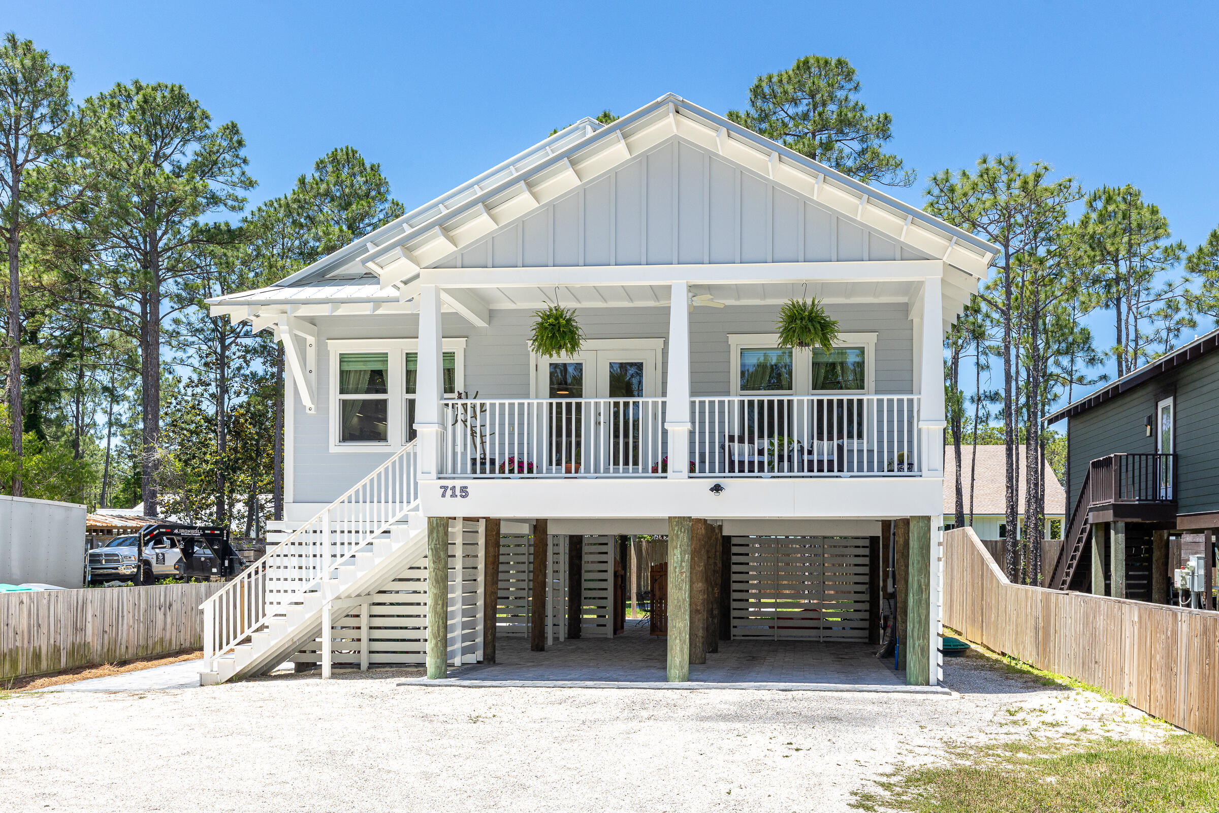 NO HOA IN THE HEART OF SANTA ROSA BEACH - ONLY 10 MINUTES TO WORLD RENOWNED EMERALD COAST BEACHES AND POPULAR SCENIC 30A!! 5 MINUTES TO PICTURESQUE HOGTOWN BAYOU PUBLIC BOAT LAUNCH! PERFECT FULL TIME RESIDENCE OR INVESTMENT PROPERTY - 100% TURN-KEY!! VACANT LOT NEXT DOOR INCLUDED!!
This 3 bedroom 2 bathroom home was built in 2023 and has only had one owner - very clean and selling fully furnished, everything included!!! Great investment opportunity, lucrative income producing property whether through long term or short term rental. Bay Coastal home design, built up on piling foundation. Seller has had the following improvements completed: Hurricane wall installed around the entire lower level perimeter of the home creating ultimate privacy & protection; brick pavers installed underneath the entire footprint of the home creating a large covered entertaining area separated from the 4-car covered parking; brick paver pathways and fire pit area; privacy fence; lush sodded backyard; Bahama rock driveway; fresh paint throughout entire interior of home; Reverse Osmosis water filtration system w/ regular filter change service. The home features an open concept living/dining/kitchen space, LVP flooring throughout, and upgraded lighting fixtures. Relax on the large covered porch spanning the front, as well as a covered porch off the master suite overlooking the beautiful green space and fire pit area. Plenty of room to add a pool!! NO HOA, plenty of space to park your boat, and drive just 5 minutes to launch at beautiful Hogtown Bayou public boat launch!! Just a 10 minute drive to the white sand beaches of the Emerald Coast, with newly added public parking and tram access to public beach accesses across wildly popular 30A from the West End to Grayton Beach! Take your street legal golf cart from this home all the way down South County Road 393 to 30A to enjoy the finest shopping and dining, all the way to Grayton Beach, Seaside, Alys Beach and Rosemary Beach! NEW TOURISM ATTRACTION COMING TO CHAT HOLLY AREA - 220 Acre recreational complex including a 10,000 seat ampitheater, with hiking trails winding through beautiful lakes, all situated just off Chat Holly Rd, with plans for stormwater control, wetlands protection, and 2 new connector roads from HWY 98 to Chat Holly Rd!
Seller is selling this home along with the vacant lot next door for even more room to expand or build!
Seller has a survey and elevation certificate they can provide, as well as the builder's specs and floor plan. Washer and Dryer convey, all furnishings convey, all TV's convey, all window treatments & artwork convey, all outdoor furniture BBQ grill, and Solo Stove to convey - truly TURN KEY READY! HVAC system inspected and serviced 04/2026! Call today for more information or to schedule a private tour of this fabulous opportunity!