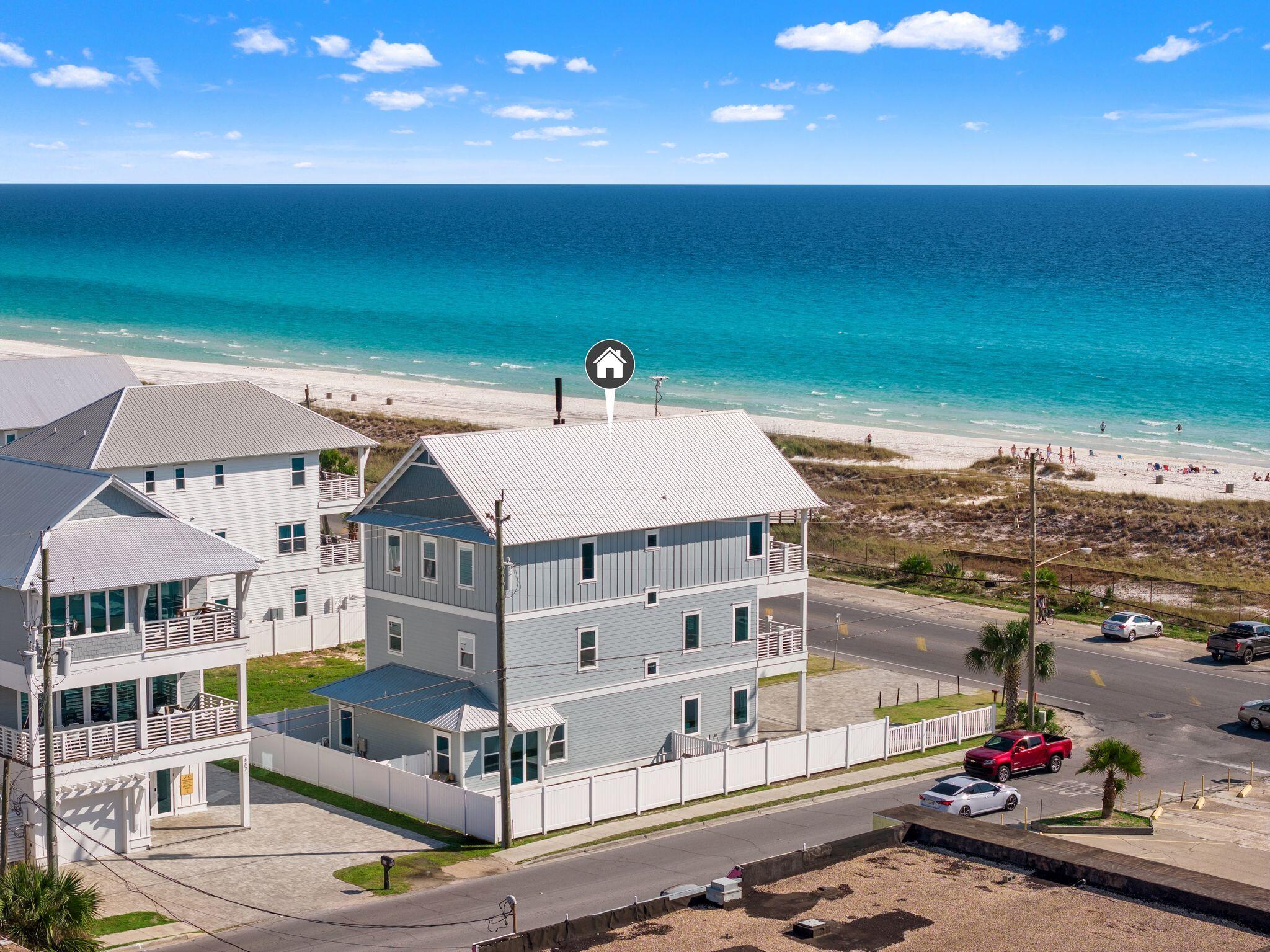 Positioned directly across from the Gulf with permanent, unobstructed emerald water views, this newly built coastal retreat delivers the kind of location and flexibility buyers rarely find along Panama City Beach.
Completed in 2023 and offered fully furnished turnkey, this 7 bedroom, 8 bathroom residence spans over 4,200 square feet and comfortably accommodates up to 22 guests in beds, making it exceptionally well suited for both luxury coastal living and high performing vacation rental potential.
Expansive Gulf-facing balconies create the perfect setting for sunrise coffee, afternoon sea breezes, and unforgettable sunset views. Private deeded beach access places the sugar white sands just steps away, while the absence of an HOA allows owners the freedom and flexibility today's buyers are actively searching for.
This property already carries over $100,000 in future rental bookings on the calendar, offering immediate income potential from day one. Supporting rental history, forward bookings, and appraisal documentation are available upon request.
Investors will appreciate the strong income positioning, with projected annual short term rental performance approaching $350,000 based on nearby comparable data and market trends. Buyers are encouraged to independently verify all projections and rental performance.
Whether positioned as a luxury second home, income producing asset, or legacy beach property, this home checks the boxes serious buyers continue to wait for:
Unobstructed  Gulf views. Newer construction. No HOA. Deeded beach access. Strong rental capability.
Ideally located just minutes from Pier Park, shopping, dining, entertainment, and local excursions, with golf cart friendly access adding to the laid back coastal lifestyle appeal.
Opportunities like this rarely come to market with this combination of size, location, views, and proven income trajectory already in place.